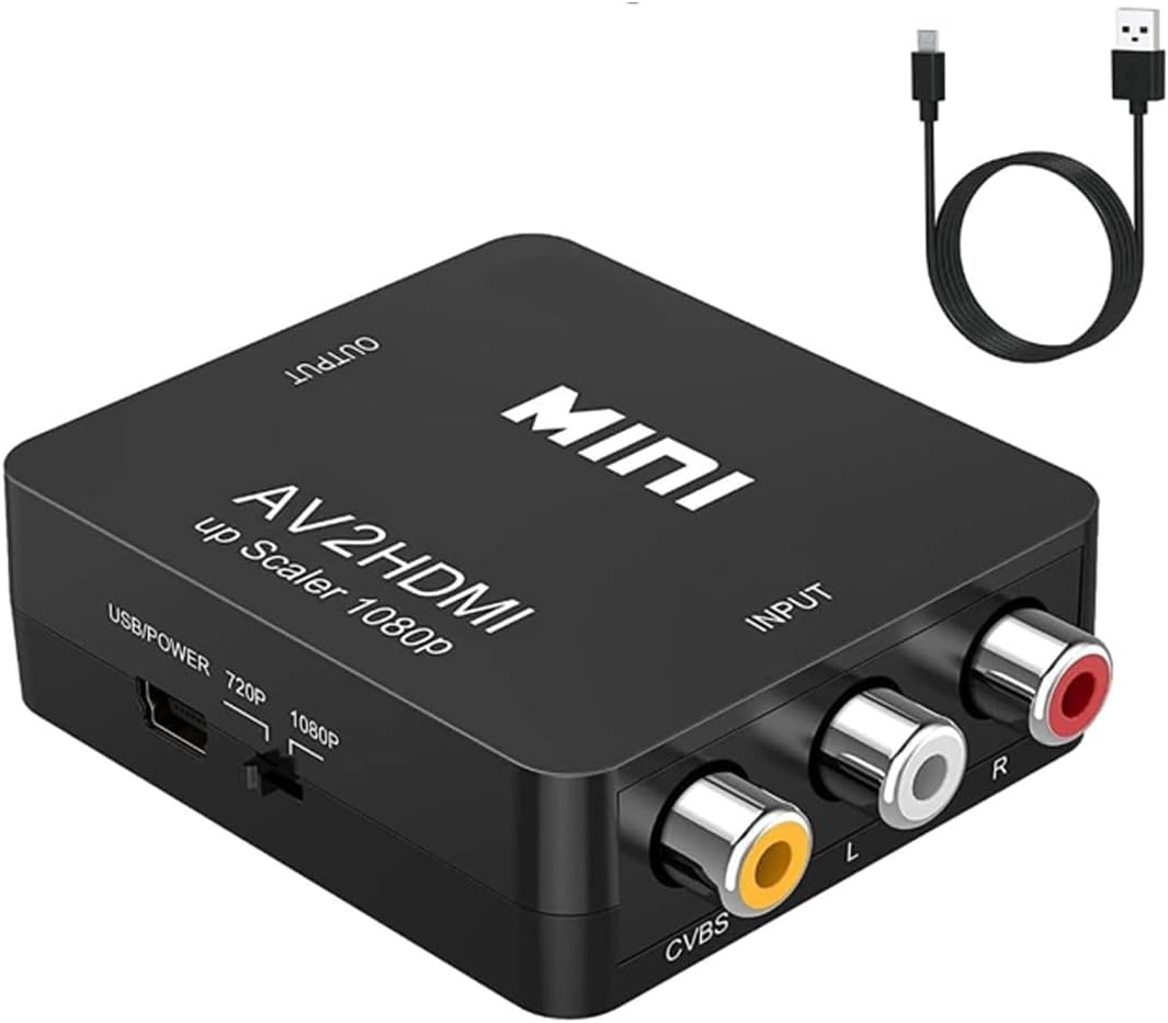 RCA to HDMI,AV to HDMI Converter,Ablewe 1080P Mini RCA Composite CVBS Video Audio Converter Adapter Supporting PAL/NTSC for TV/PC/ PS3/ Stb/Xbox Vhs/Vcr/Blue-Ray DVD Players image number 2