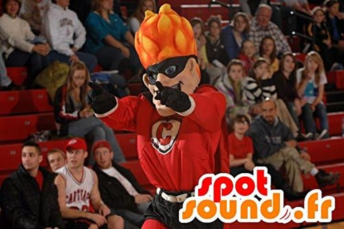Spotsound Amazon Mascot of Superheroes with Flaming Hair