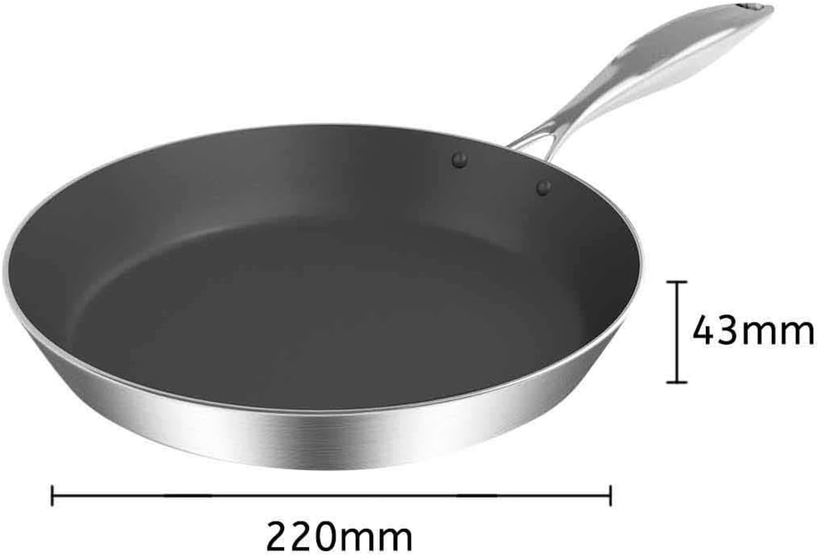 SOGA Stainless Steel Fry Pan Induction Frying Pan Non Stick Interior 220 * 43Hmm image number 6
