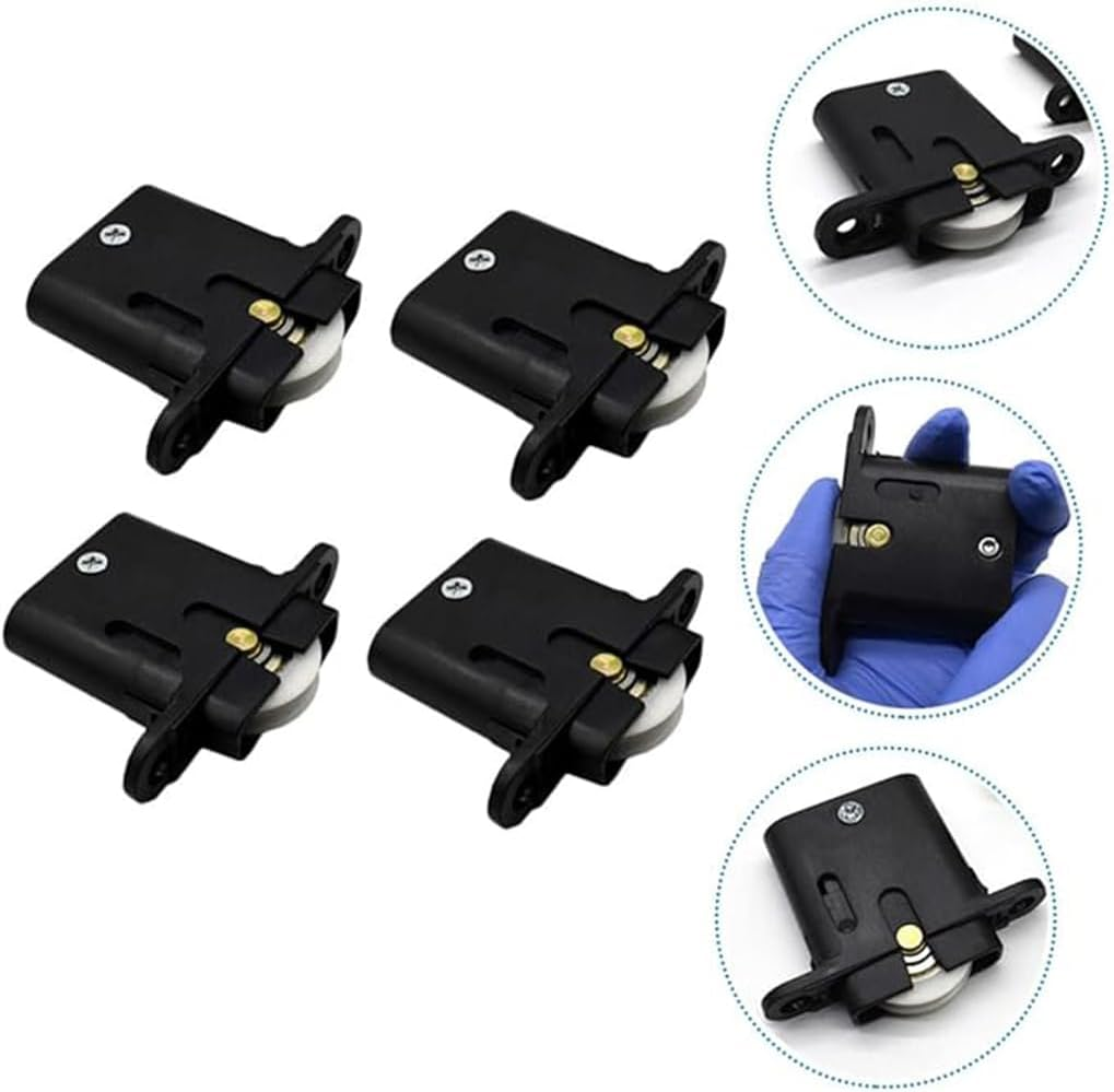 4 Pcs Sliding Door Rollers Wheels Replacement Accessories Furniture Door Roller Set Sliding Door Rollers Wheels Cabinet Pulley Accessories Hardware Supplies for Sliding Doors and Windows (Black) image number 6
