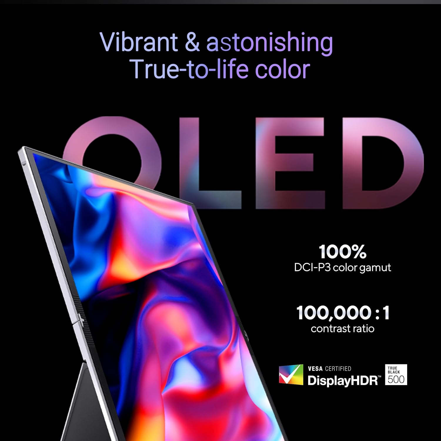 ASUS Zenscreen Fold OLED 17.3&rdquo; 1440P USB-C Portable Monitor (MQ17QH) &ndash; QHD (2560X1920), Water-Drop Hinge, Displayhdr500 True Black, 100% DCI-P3, Mini-Hdmi, Tripod Hole, Kickstand, FSC, 3 Yr Warranty image number 4