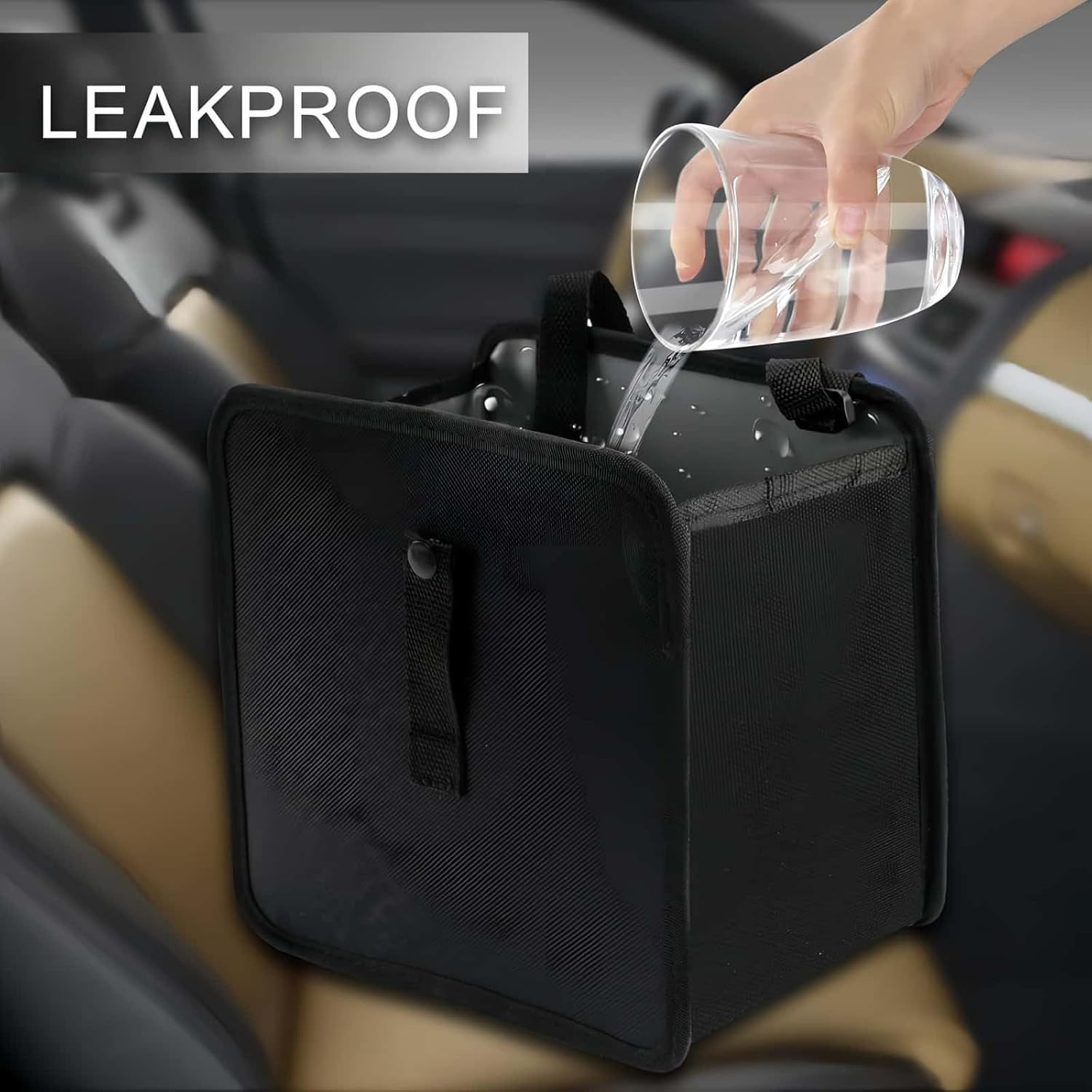 ARREBOL Foldable Car Trash Can, Large Capacity Water-Proof Hanging Car Trash Bin & Organiser Bag for Cars, SUV, Truck, RV image number 2