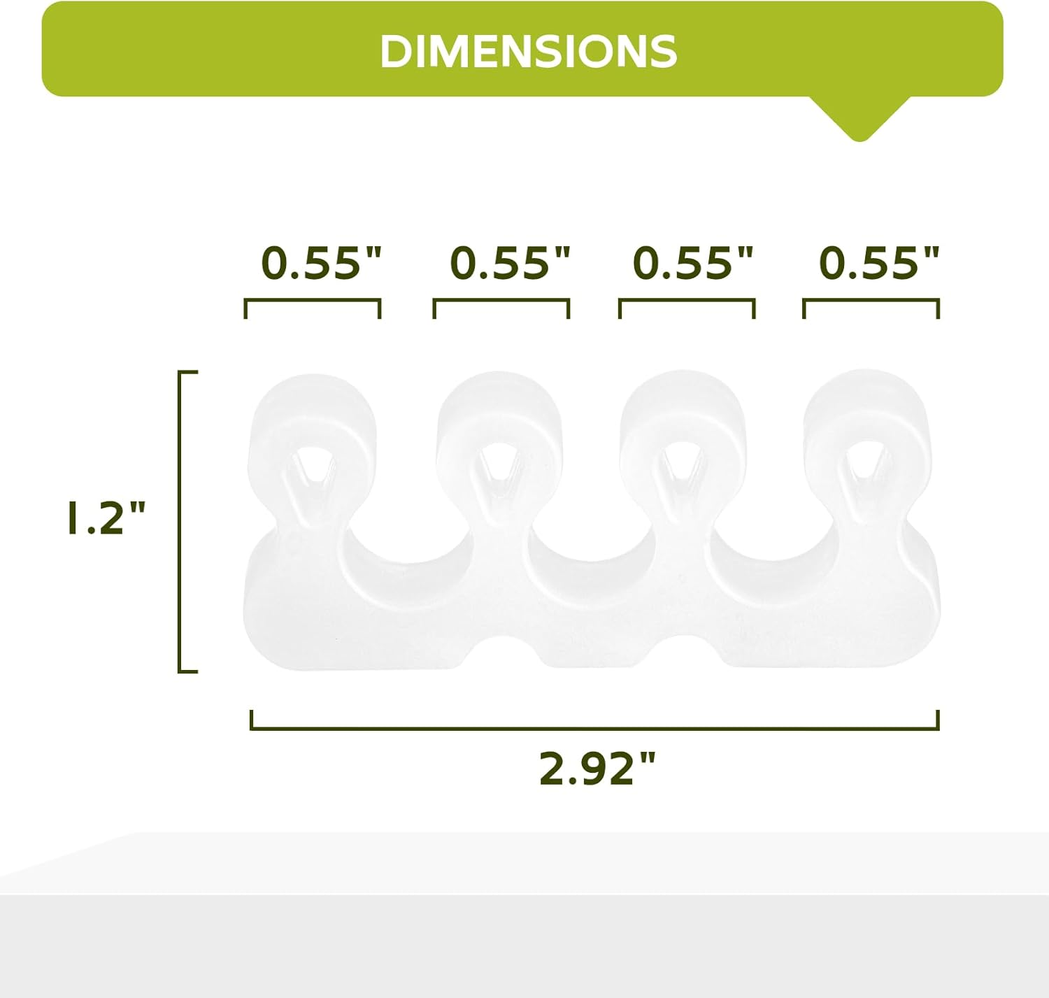 Bukihome Upgraded Gel Toe Separator - Pedicure Toe Spacers for Separating Toenails or Nails - Toe Spreader for Straightening Overlapping Toes, Bunions - Toe Stretcher for Men & Women (White, 4 Pack) image number 4