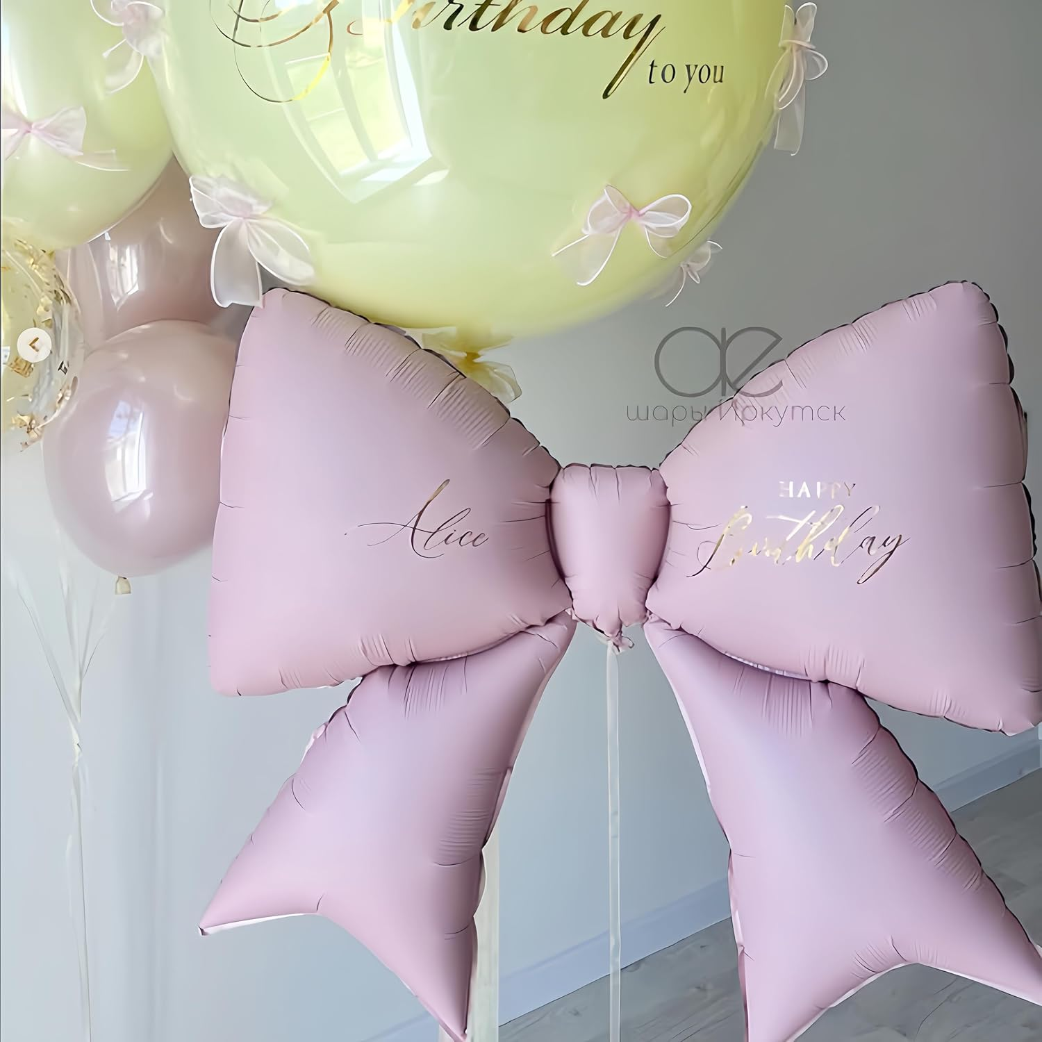 4 Pcs Giant Pink Bow Balloons/Coquette Birthday Party Supplies/Pink Bachelorette Bridal Engagement Wedding Anniversary Supplies for Women - Black image number 6