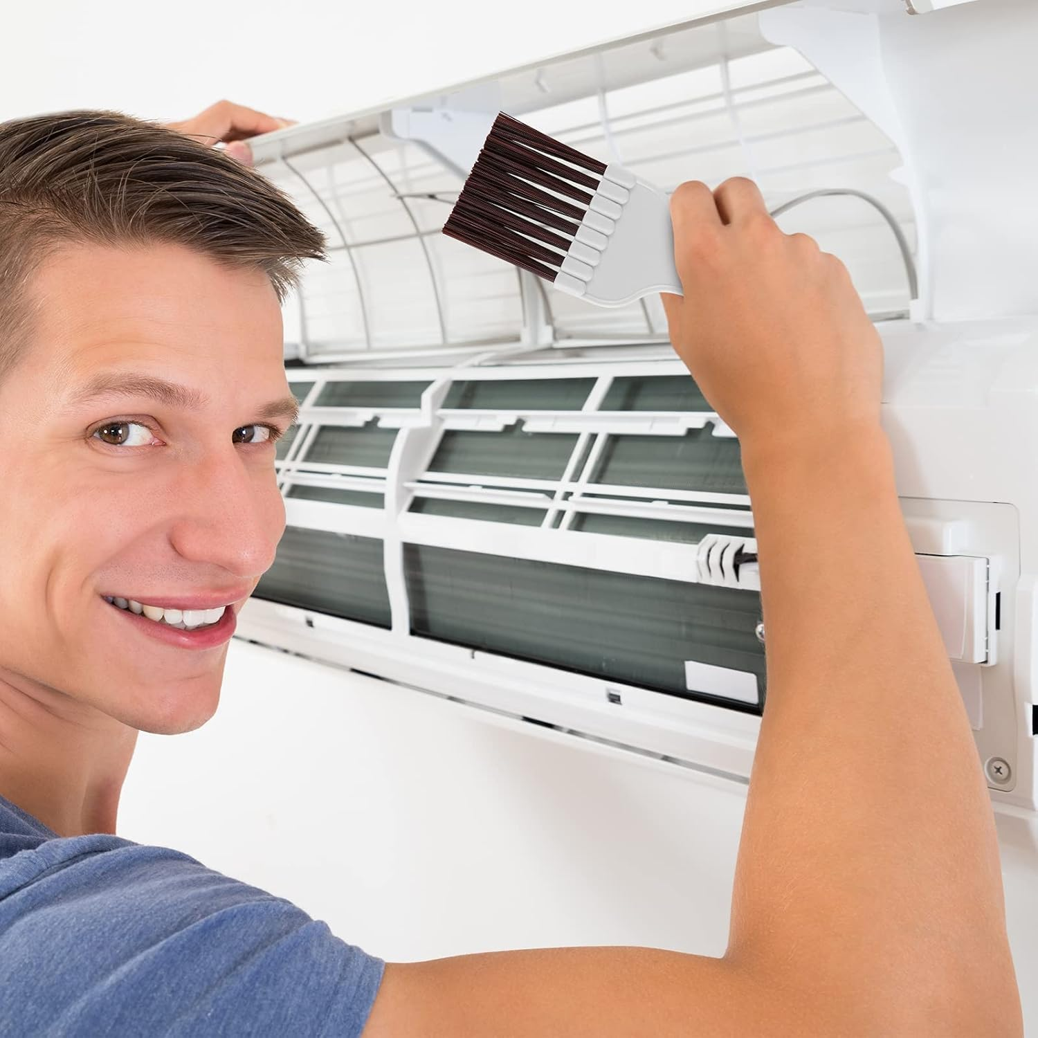 Air Conditioner Condenser Fin Cleaning Brush, 2Pcs Stainless Steel Air Conditioner Condenser Fin Combs, Steel Conditioning Fin Cleaning Brush image number 2