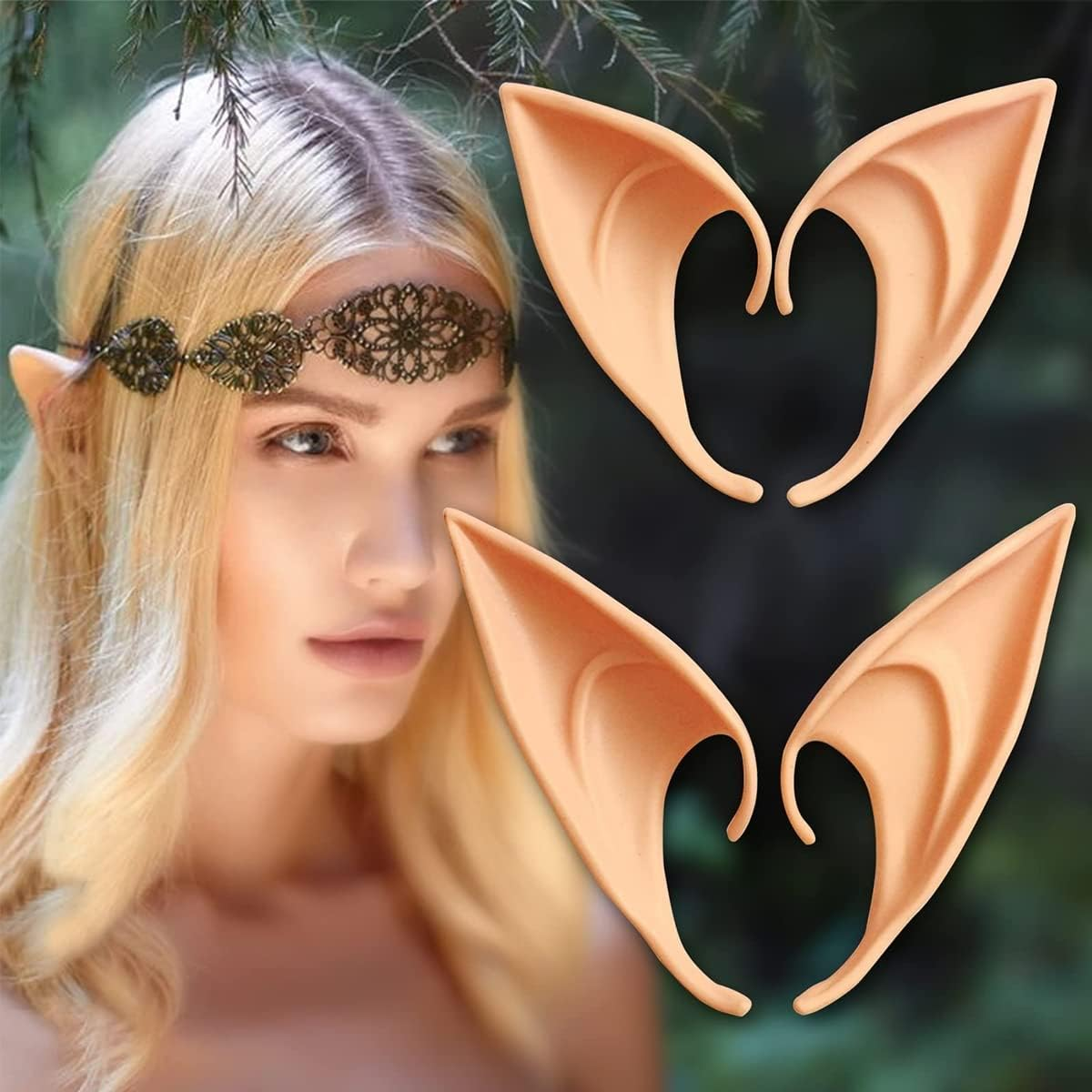 Fairy Ears, Elf Ears, Pointed Ears, 4 Pairs Halloween Party Accessories, Halloween Accessories, Cosplay, Christmas Party Costume, Cosplay Accessories, Prop Party, Theme Party Costume, Party Masquerade image number 3