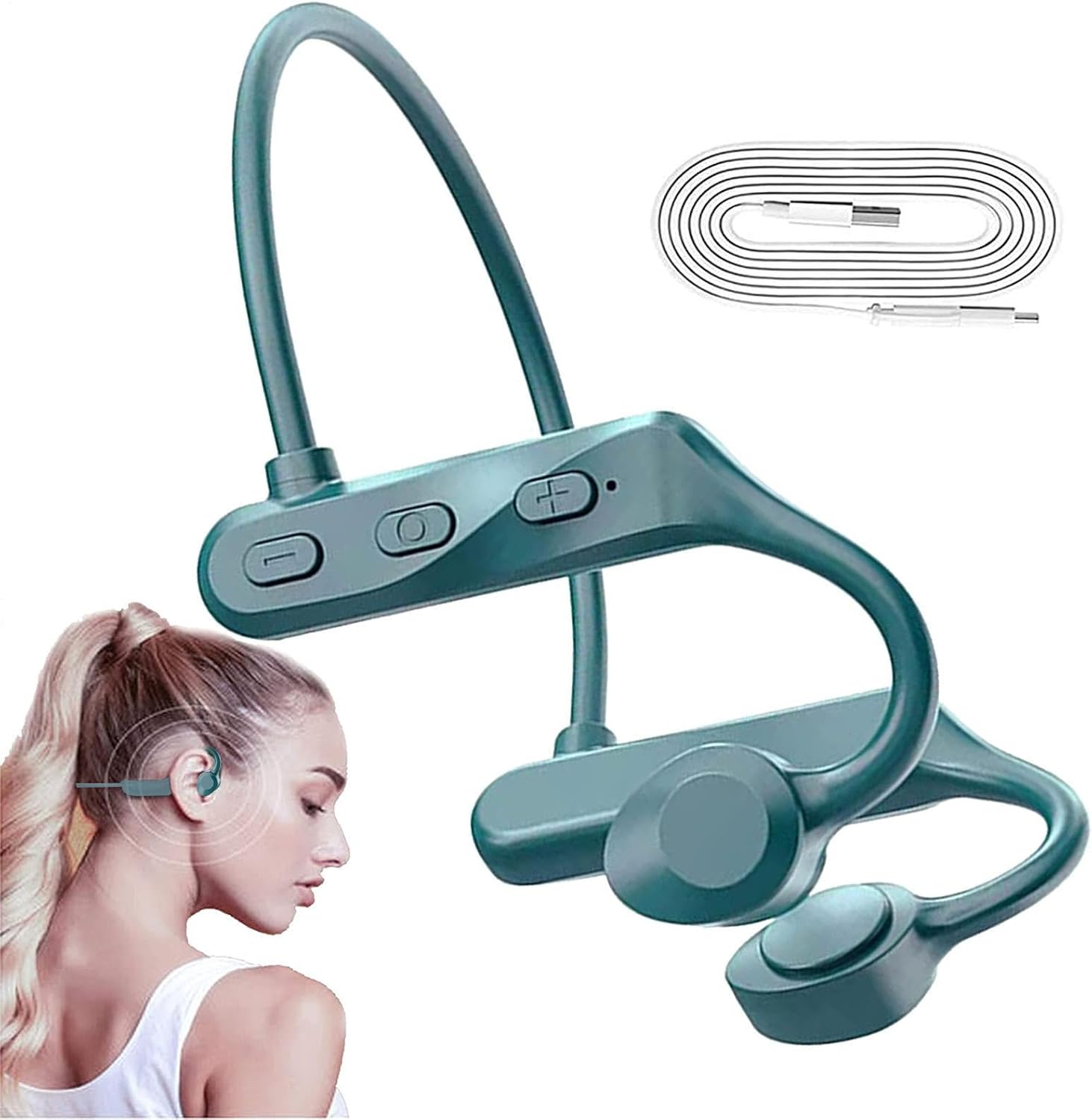 Conduction Earbuds Wireless Headset Bluetoth Audio Sweatproof Waterproof Stereo Open-Ear Outdoor Fitness Jogging Biking Climbing Hands-Fre Running Gym Training Sports Drive Riding Mobility Commuting