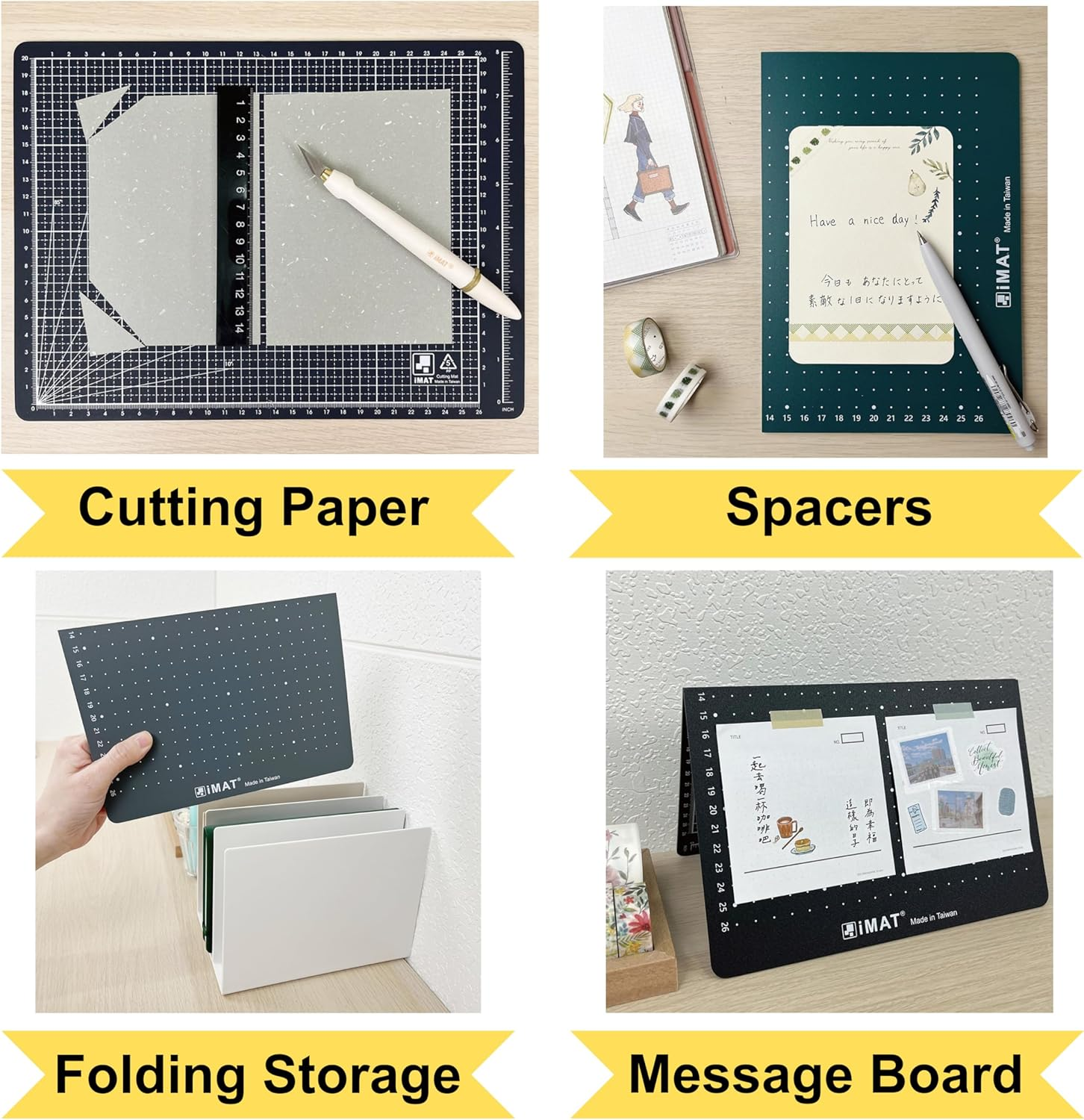 Imat Flip Cutting Mat Note A4, 30X22 Cm, Folding, Suitable for Small Crafts, Making Notebook, Models, and Scrapbooking Project (Ash Grey) image number 5