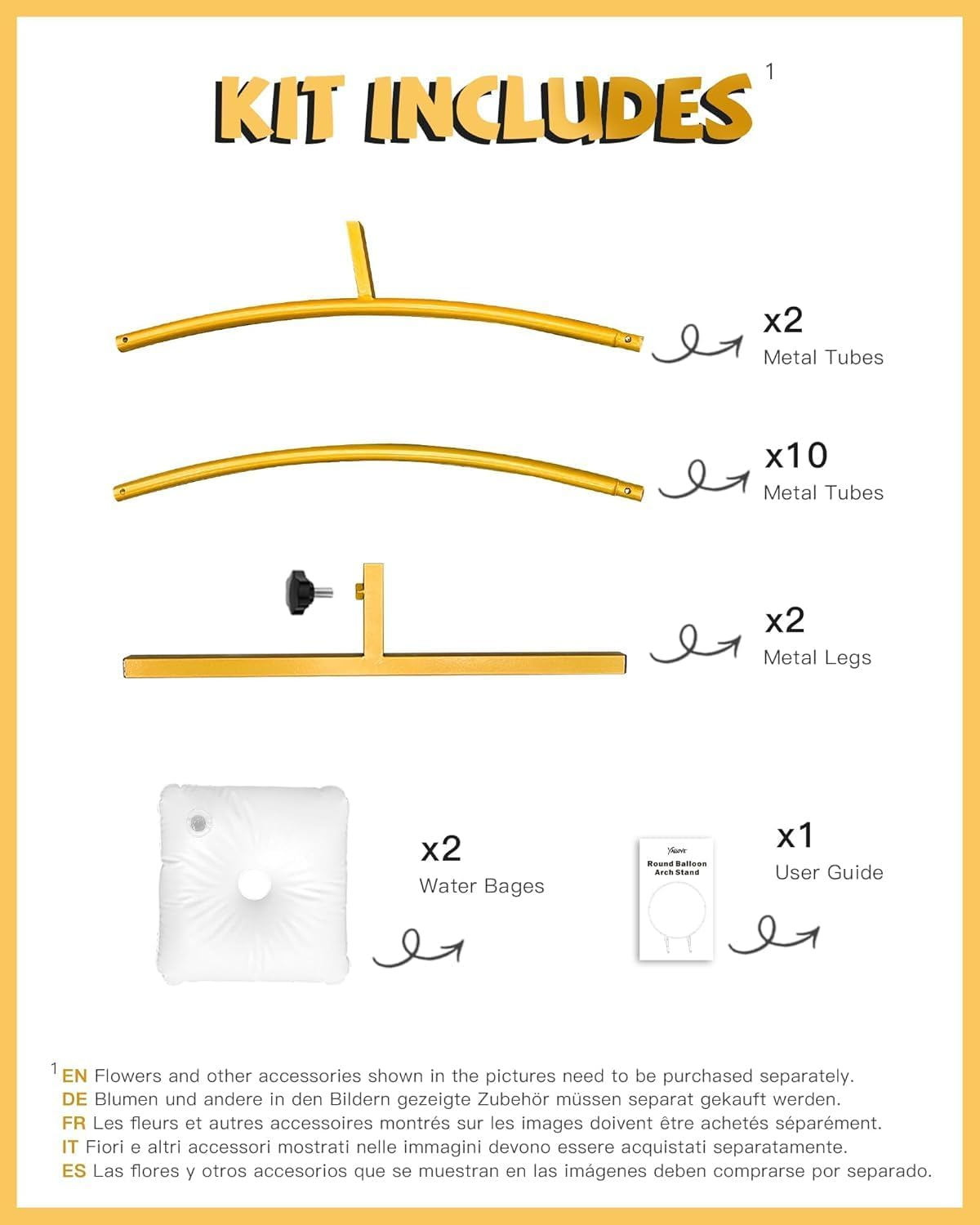 Premium round Balloon Arch Kit, 1.83 M Balloon Hoop Stand, Gold Metal Balloon Circle Frame, Big Size Backdrop Stand for Birthday, Wedding, Baby Shower, Grad Party Decoration image number 2