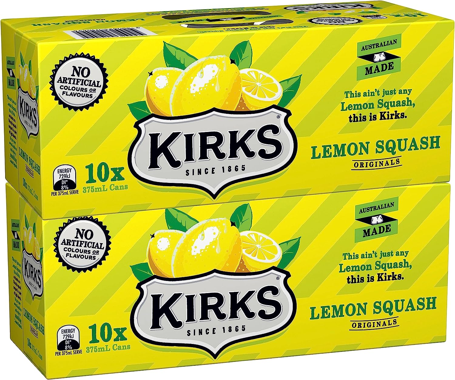 Kirks Lemon Squash Soft Drink Multipack Cans 20 X 375 Ml image number 2