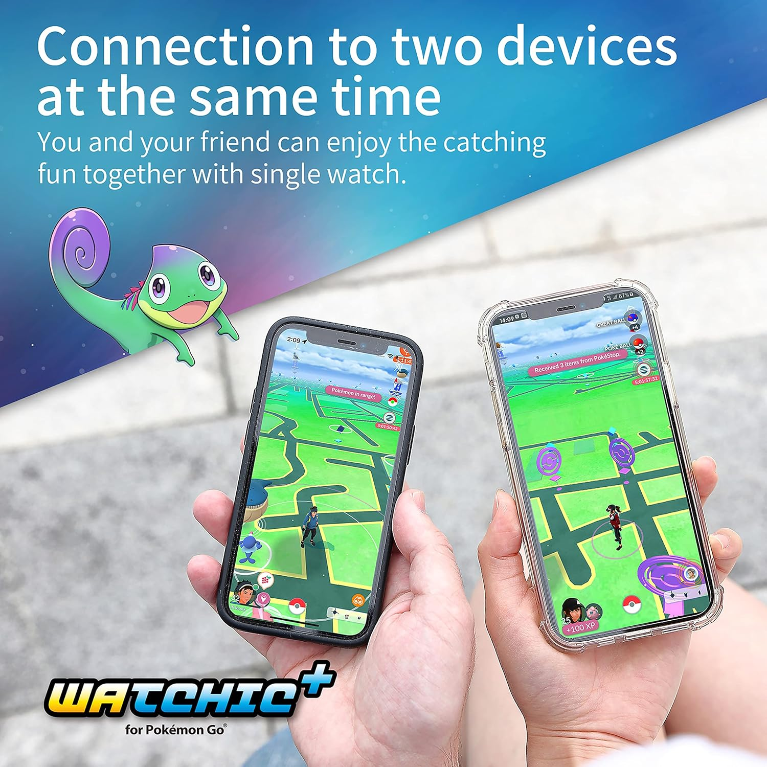 Brook Pocket Auto Catch Watchic plus - Dual Accounts Auto Catcher, IPX7 Waterproof, 0.96 Inch Color Display, for Pocket Monster Go Catcher Accessory (Black) image number 4