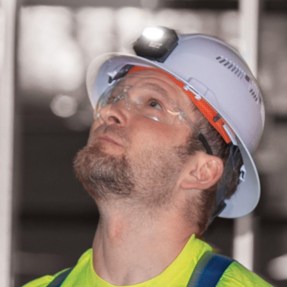 Klein Tools A-56064 400 Lumens Rechargeable Auto-Off LED Headlamp with Silicone Strap, Orange/Black image number 4