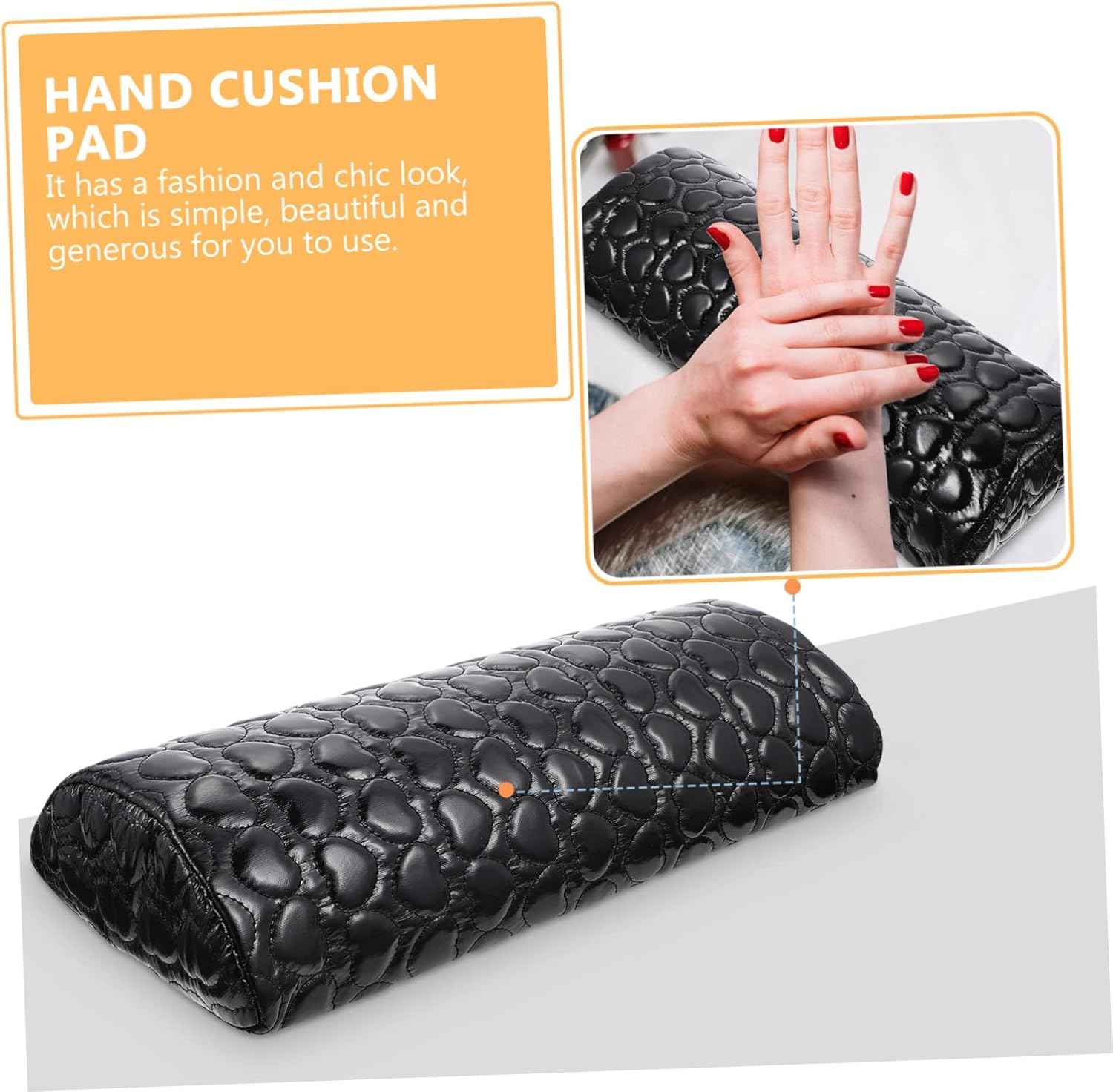ADOCARN Heart Pattern Nail Art Hand Pillow Manicure Arm Rest Nail Art Hand Rest image number 1