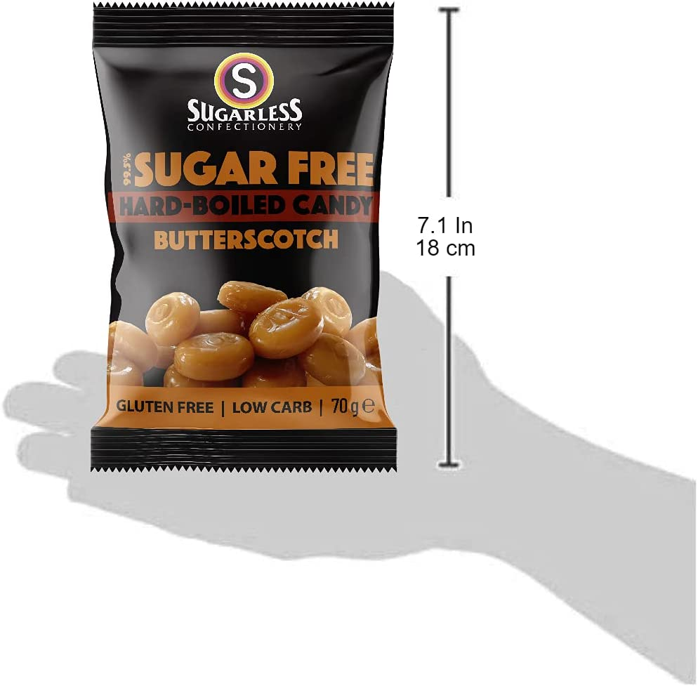 Sugarless Confectionery Aura Hard-Boiled Candy Butterscotch Flavour 70 G image number 4