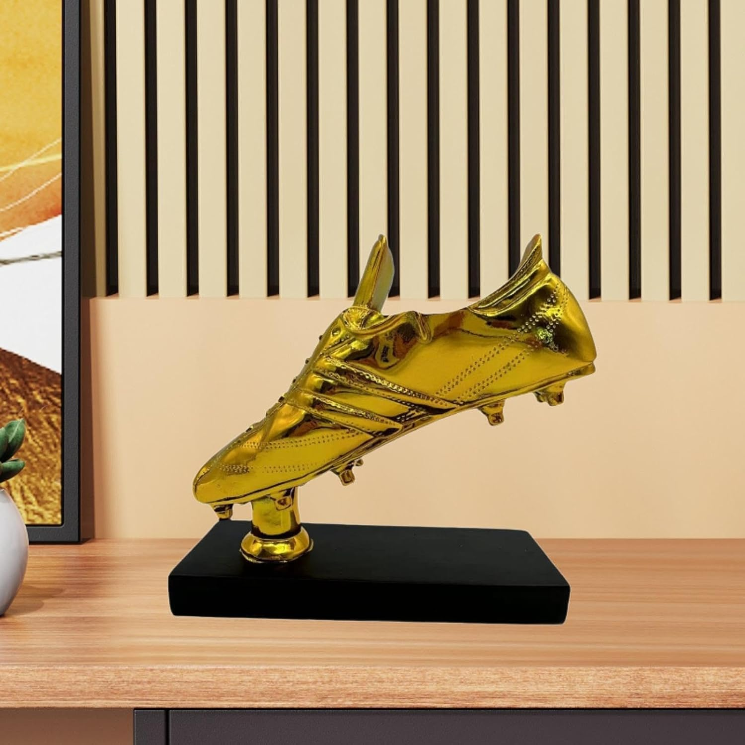 Generic Golden Boot Soccer Trophy Sculpture Figurine Resin Trophy for Home Decor Entrance image number 1