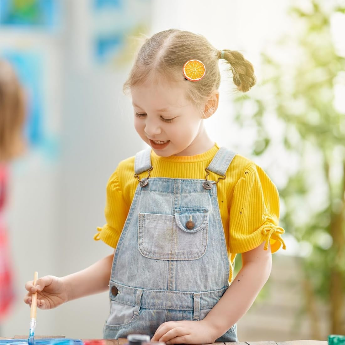 MOLZINY 1 Set of Orange Hair Clips DIY Girls Women Cute Fruit Hair Accessories for Carnival Party image number 5