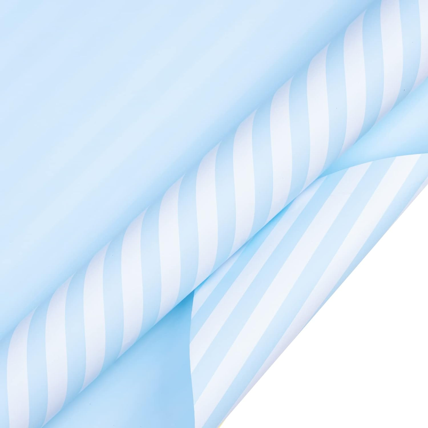 WRAPAHOLIC Reversible Wrapping Paper - Mini Roll - 17 Inch X 33 Feet - Baby Blue and Stripes Design for Birthday, Holiday, Wedding, Baby Shower - Green image number 3