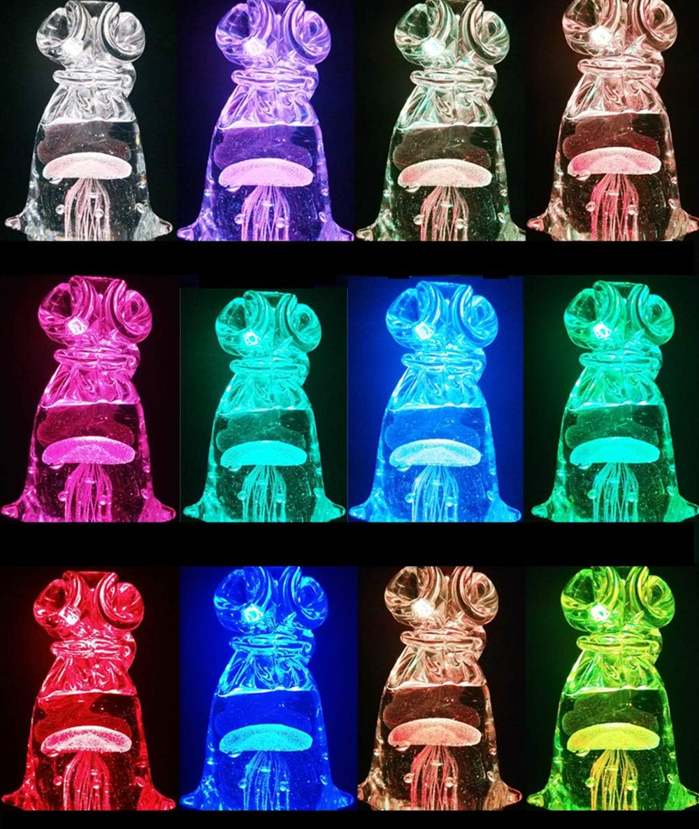 EUSTUMA LED Light Base Non-Slip round Display Stand in a Variety of Colors,Suitable for Glass Crystal Artwork,Holiday Party Decoration.(No Rotating) - Flat Base Black image number 3