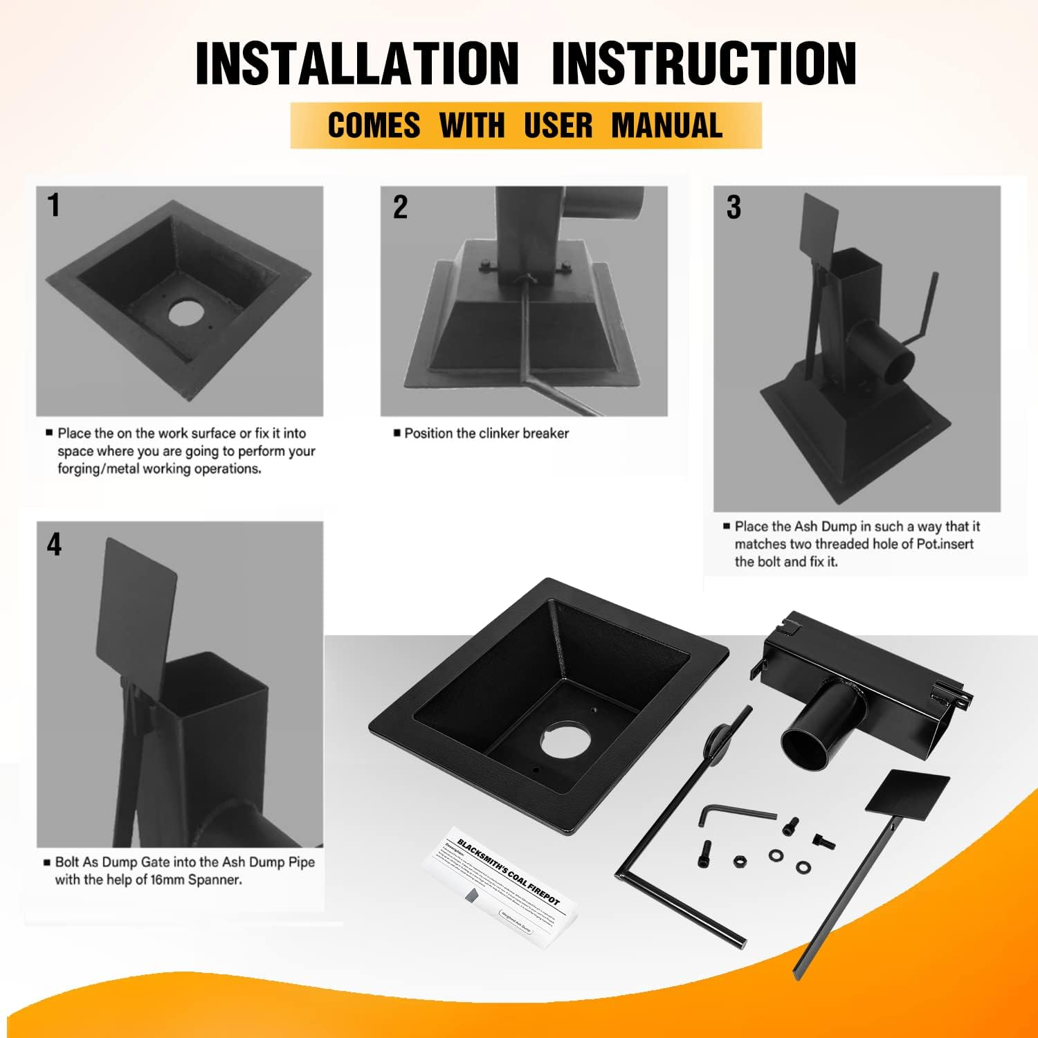 Upgraded Blacksmith'S Welded Coal Forge Firepot, 10 X 12 Inch Blacksmithing Firepot, 2600F Rated for Forging Blacksmith Farrier, Knife and Tool Making image number 5