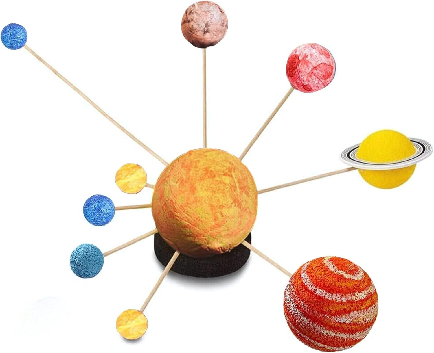 Foam Solar System, for Kids School Science Projects Arts and Diy Crafts Supplies, Can Draw or Paint on These Foam Balls, Embellish with Sequins and Glitter, or Cover Them with Wrapping Paper - White Assorted Sizes image number 6