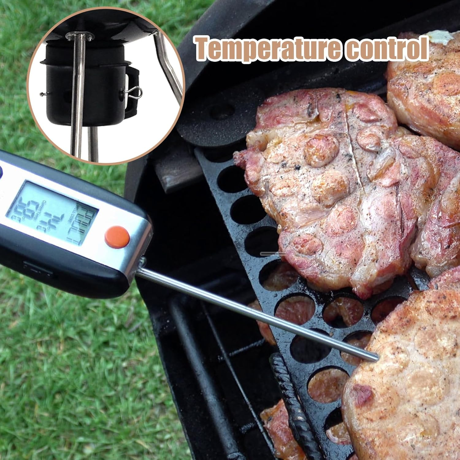 22-1/2 Inch One-Touch Cleaning System Kit for Weber Grill, 7444 Grill Replacement Parts for Weber Thickened Heat Resistant Kettle Grill Replacement Parts for Weber Charcoal Grill image number 4