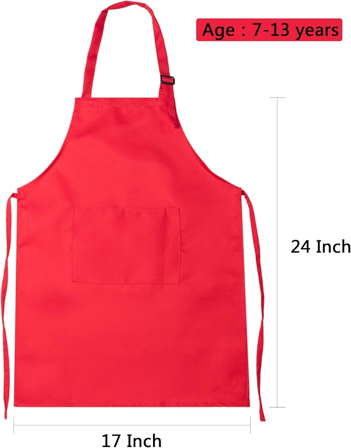 8 Sets Apron Chef Hat Set Apron with 2 Pockets Adjustable Chef Apron and Hats Kitchen Cooking Baking Painting Wear (Multi-Color, M for 7-13) image number 3