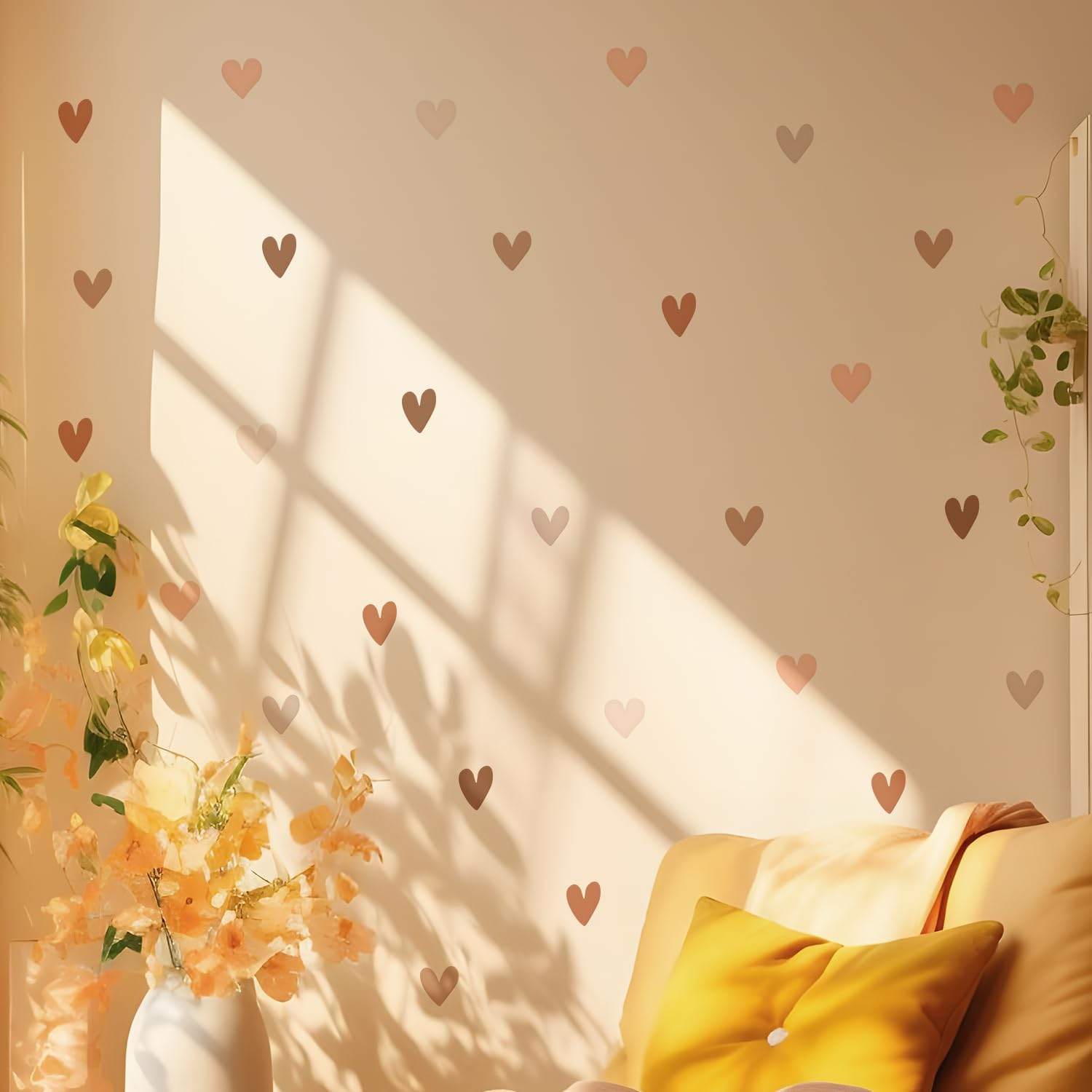 QUCHENG Boho Wall Stickers Girls Bedroom Removable Wall Decals Nursery Kids Room Decor Vinyl Murals DIY Cute Decorations 6 Sheets image number 4