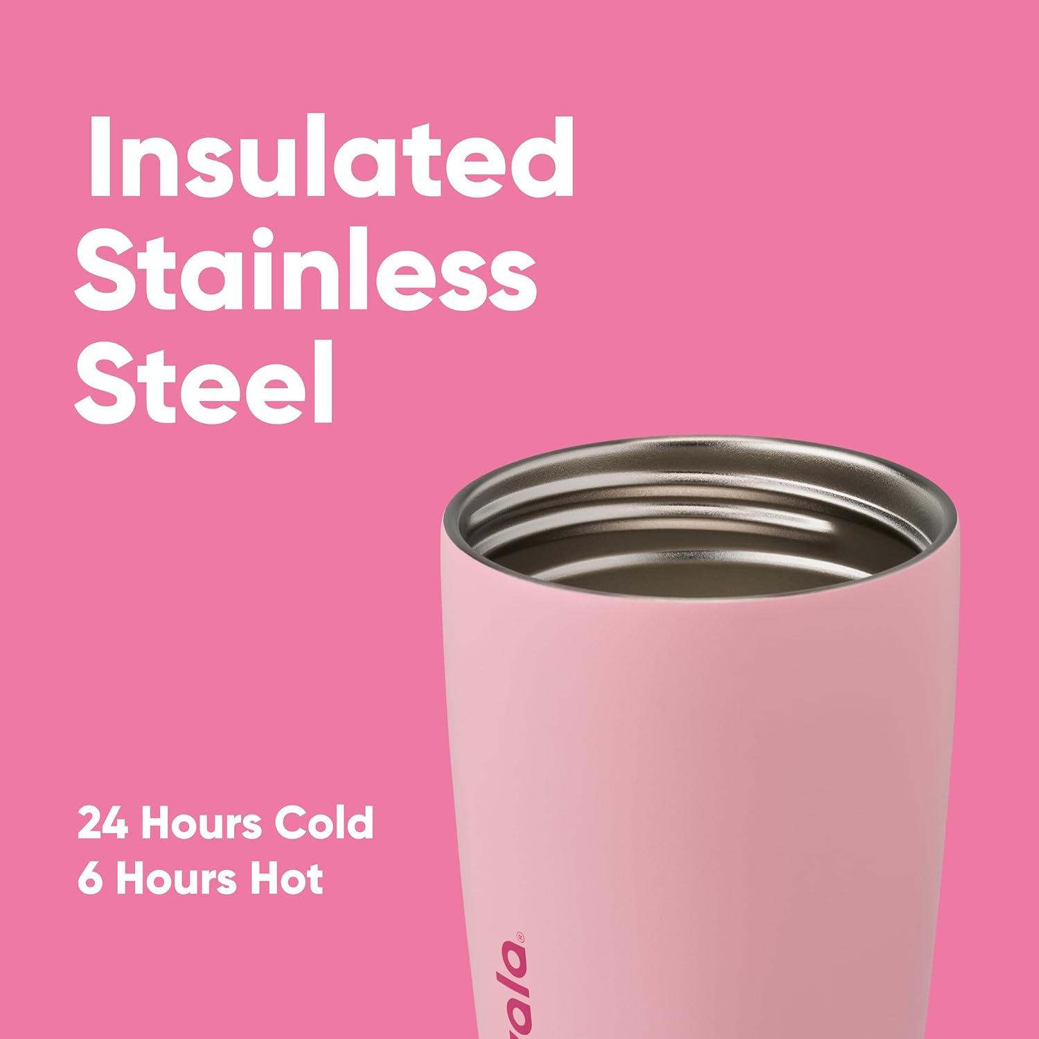 Owala Smoothsip Slider Insulated Stainless Steel Coffee Tumbler, Reusable Iced Coffee Cup, Hot Coffee Travel Mug, BPA Free 12 Oz, Pucker Up image number 6