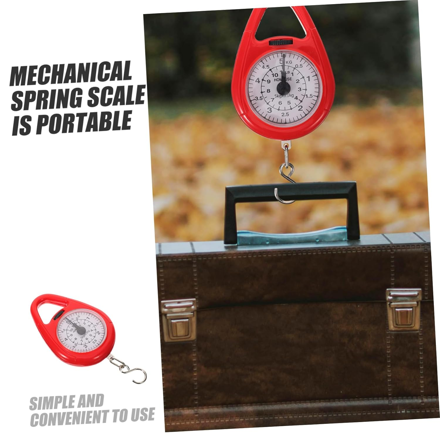 TOYZFRIENDY Mini Portable Red Spring Scale Hook Handheld Luggage and Fishing Weighing Scale for Travel and Outdoor Use image number 4