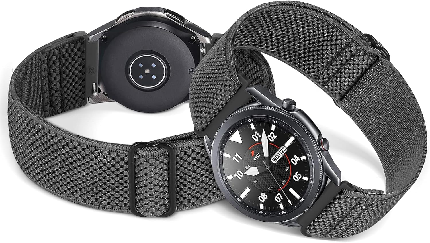 Puhuite Stretchy Nylon Band for Samsung Galaxy Watch 3 Band 45Mm/Gear S3,Garmin Venu 2/Venu 3/Vivoactive 4/Instinct,Fossil Gen 4/5/6 Elastic Band image number 5