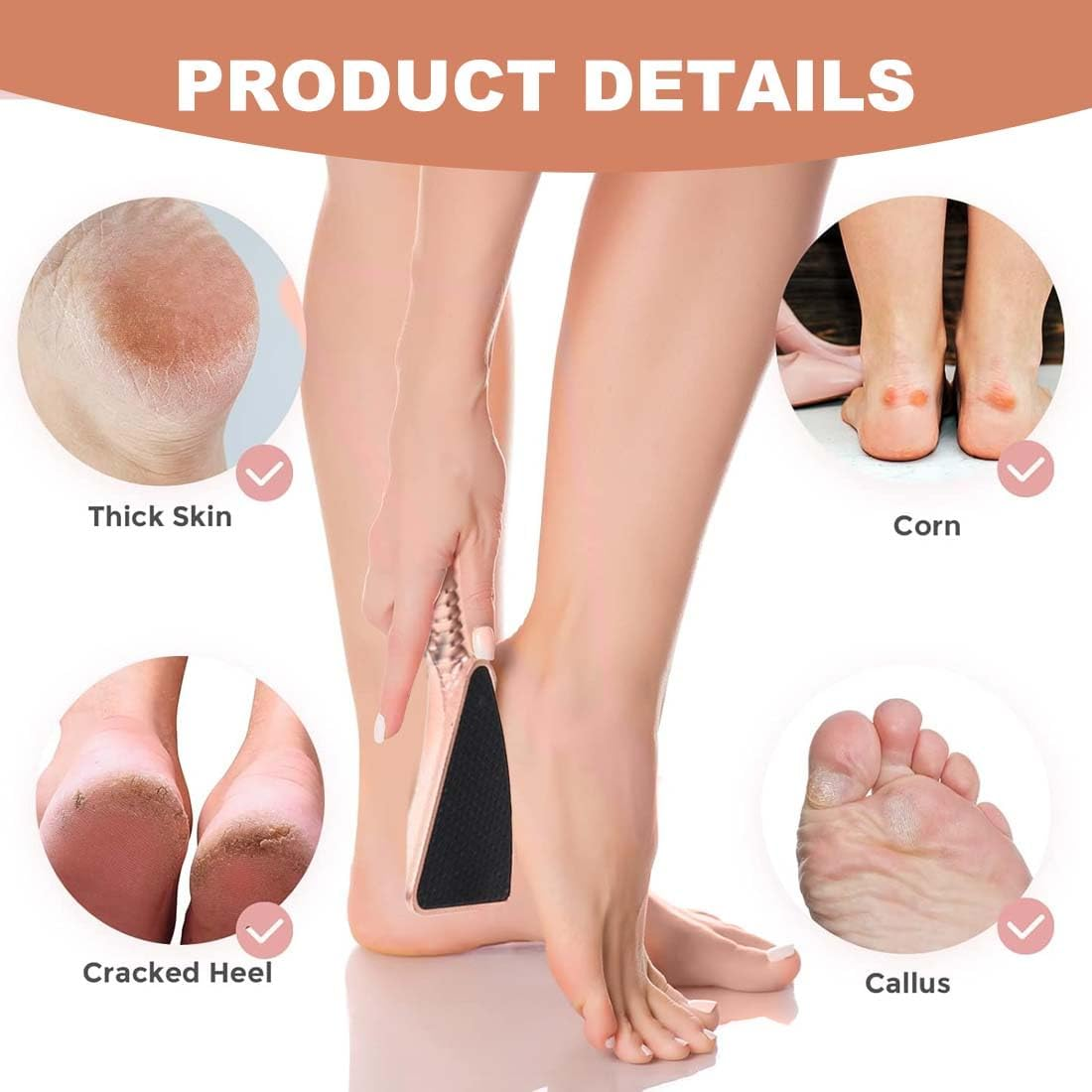 JYNVO 2-In-1 Nano Glass Callus Remover, Effective against Calluses, for Dry Feet, Velvety Soft Feet, Professional Foot Care Safe