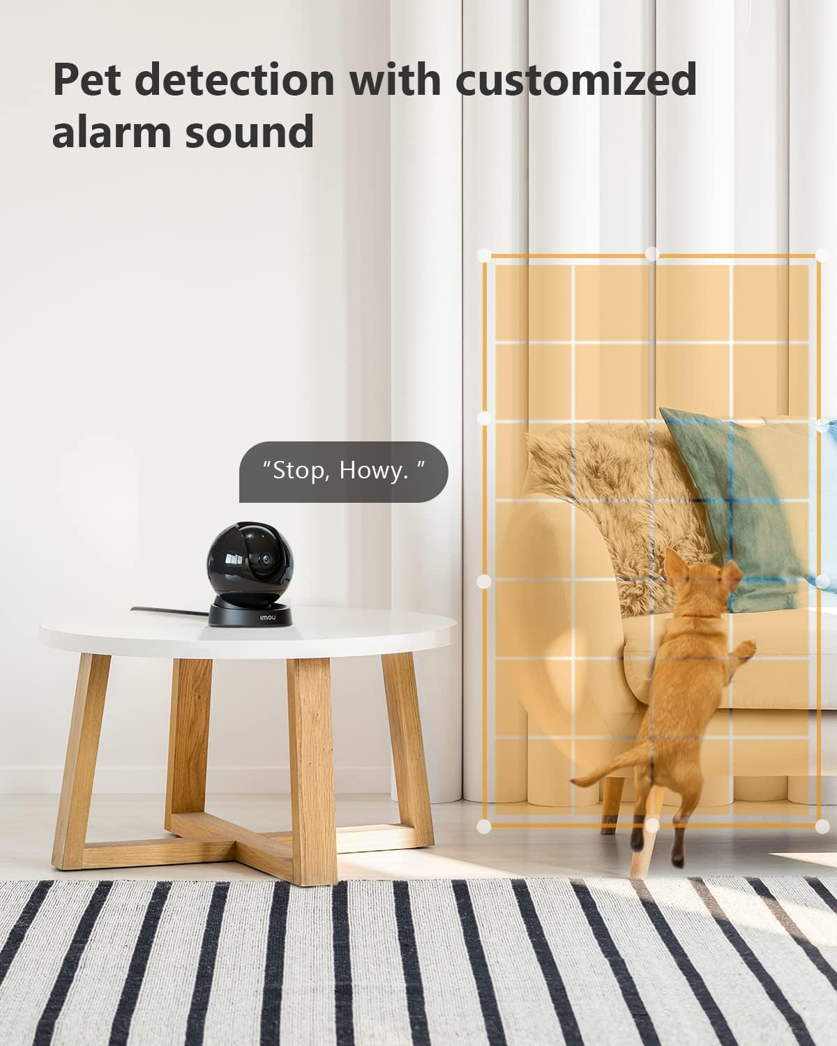 Imou 5MP Security Camera Indoor 360&deg;, Pet Dog Camera Baby Monitor, AI Human Detection,Pet Detection, Smart Tracking, Siren Spotlight, Night Vision, 2-Way Audio, Privacy Mode, Compatible with Alexa image number 3