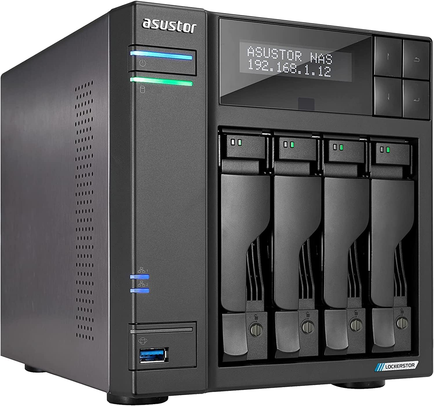 Asustor Lockerstor 4 Gen 2 AS6704T | 4 Bay NAS, Quad Core 2.0Ghz CPU, 4 M.2 Pcie 3.0 SSD Slots, 2 2.5Gbe Ports, 4GB RAM DDR4, Network Attached Storage (Diskless) image number 5