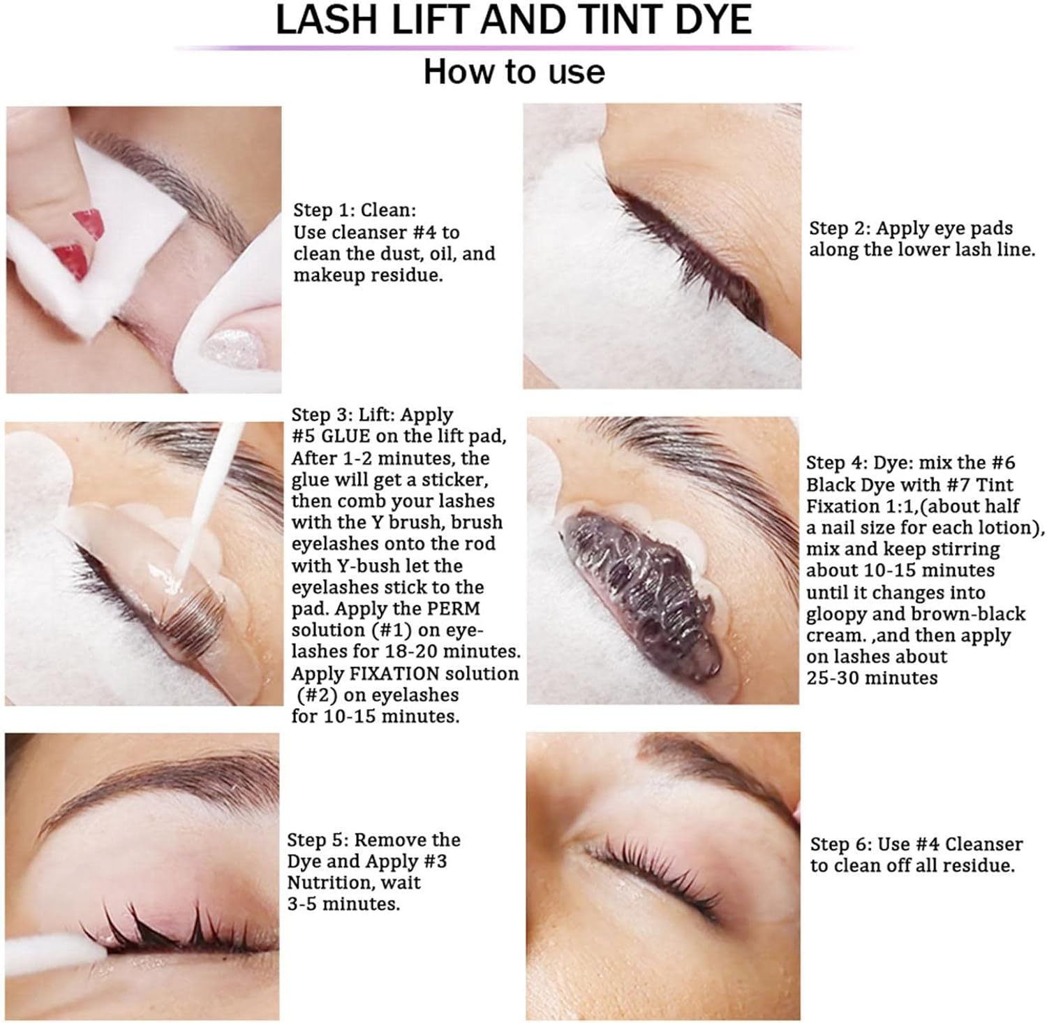 Lash Lift and Tint Kit - Lash Lift and Tint Kit, Eyelash Eyebrow Tint 2 in 1 Set - Semi-Permanent Eyelash Tint Kit Quick Lifting Tinting for Salon Home Seta-Au image number 5