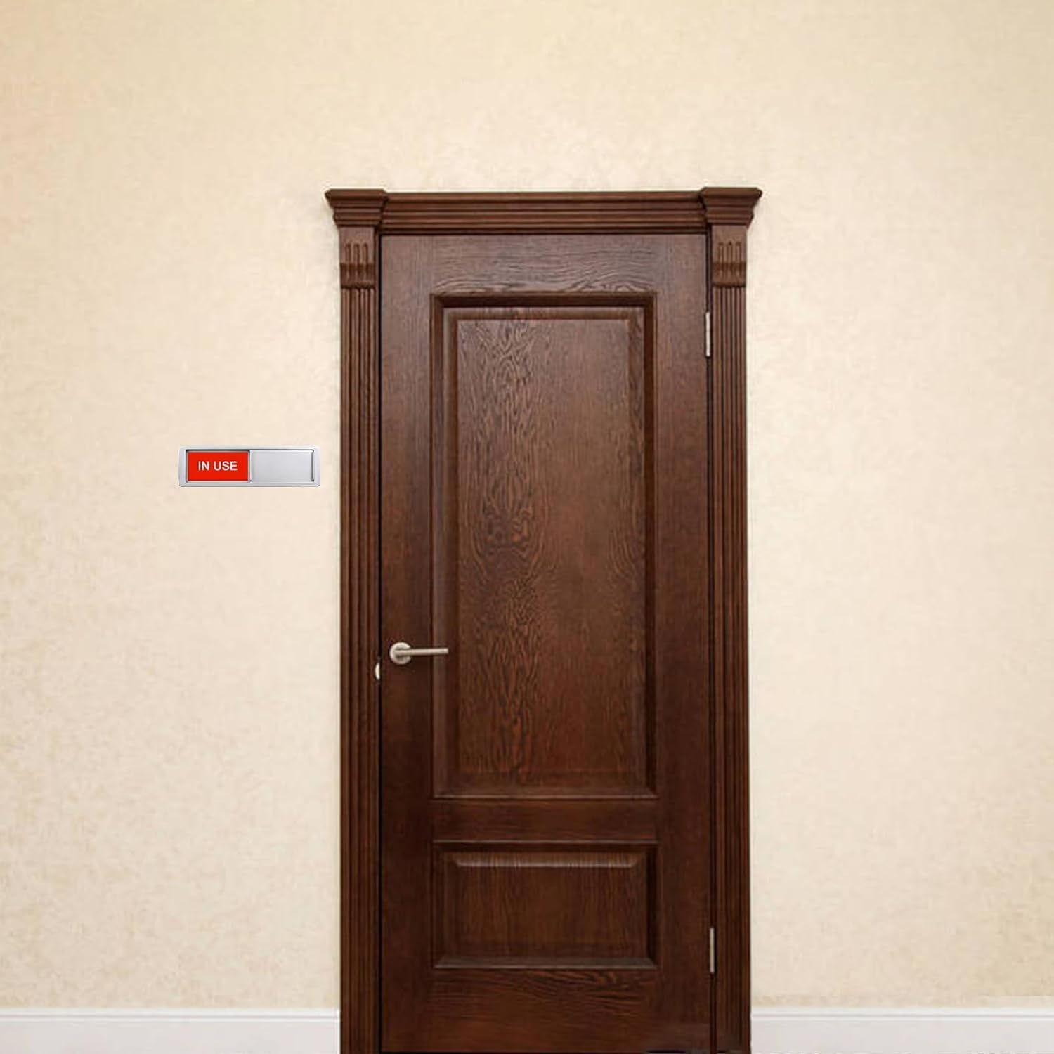 Vacant Occupied Privacy Sign, Vacant in Use Door Sign for Home Office Restroom Conference Hotels Hospital, Slider Door Indicator Tells Whether Room Vacant or in Use, 7'' X 2'' - Occupied-Silver image number 1