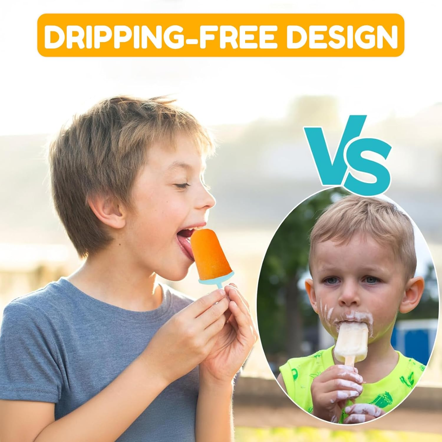 6-Cavity Silicone Popsicle Molds with Reusable Sticks &ndash; Drip-Free Ice Pop Maker for Kids & Toddlers, Red image number 4