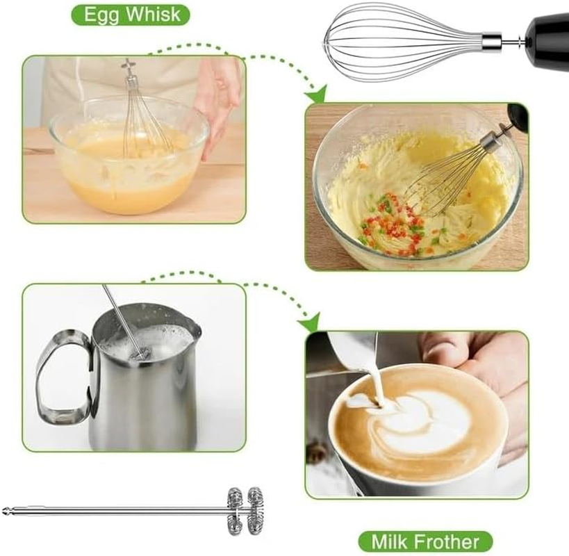 Upgraded Immersion Blender Handheld, 1100W 12-Speed 5 in 1 Hand Mixer Stick Blender with 304 Stainless Steel Blade,Food Processor,Beaker,Egg Whisk&Milk Frother,Non-Bpa,Pur&eacute;e Baby Smoothie (5 in 1) image number 2