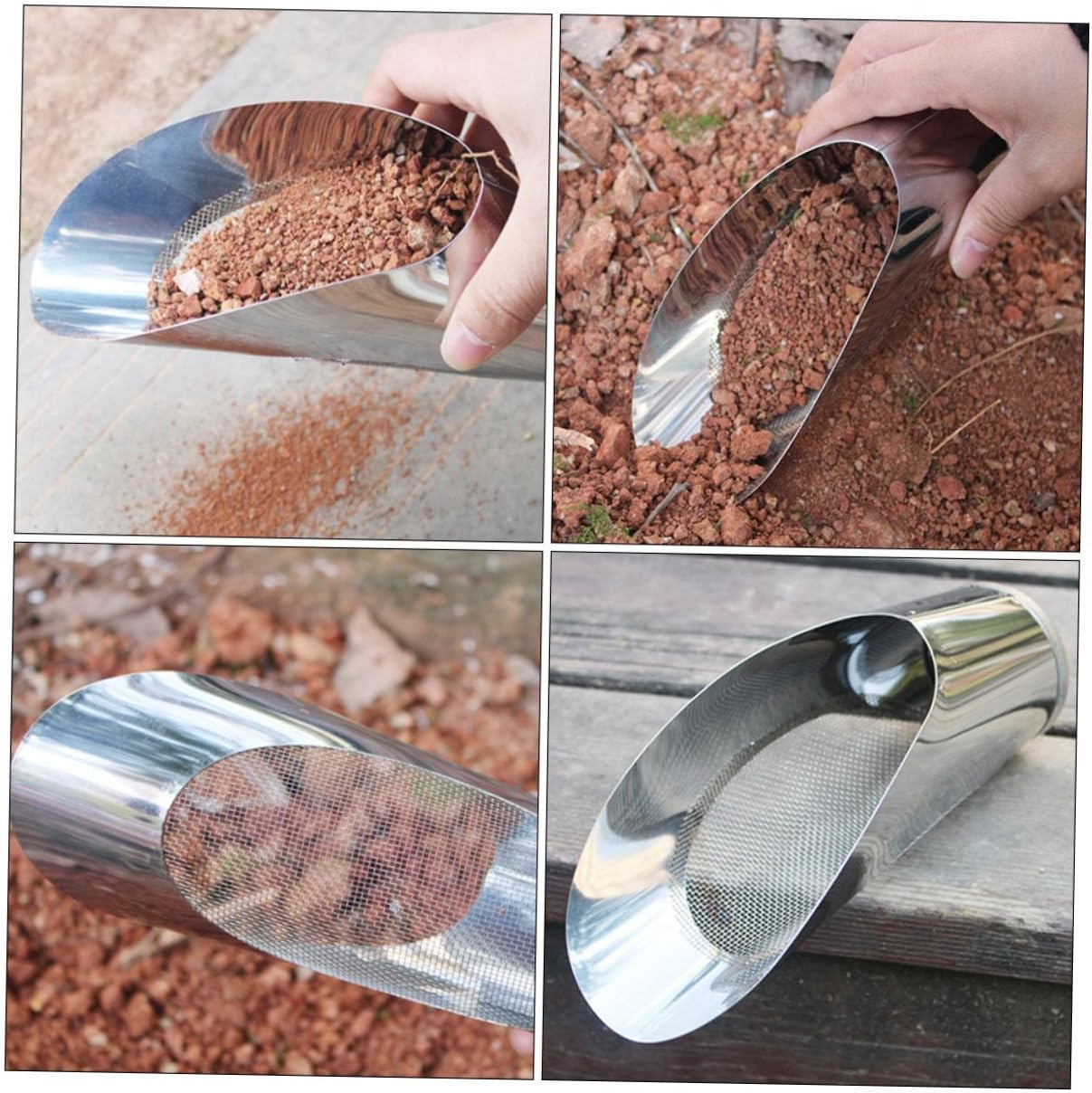 Parliky Ergonomic Garden Shovel Sifter Stainless Steel Construction Versatile for Gardening Needs image number 4
