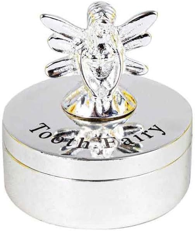 Landmark Silver Tooth Fairy Box Boy Girl Christening Gift Present Storage Box Elegant Compact 4Cm High image number 1