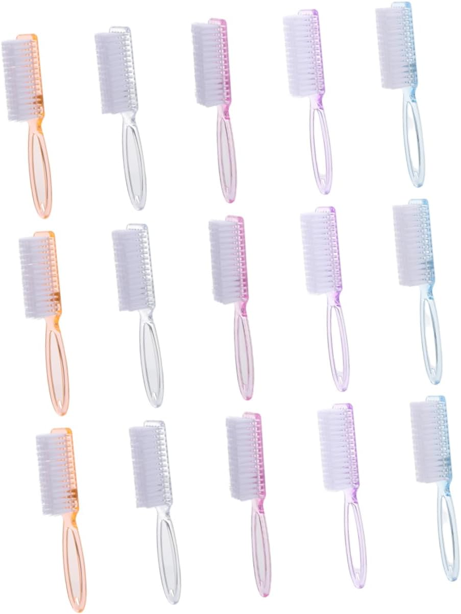 LOLIPPYY 15Pcs Long Handle Nail Brushes Set for Fingernail Cleaning Home Nail Art Tools Easy to Use for Salon and Diy image number 6