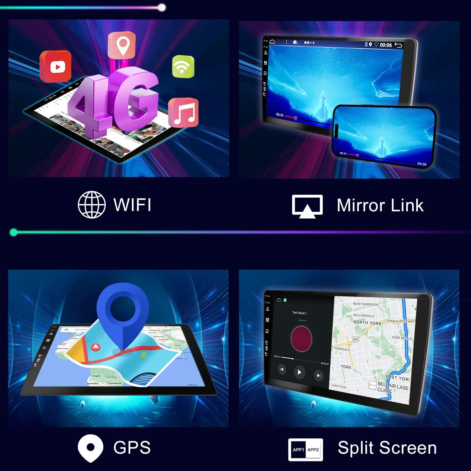 Car GPS Navigation Stereo for Subaru Forester/Xv/Wrx 2012-2015 Android 14 Double Din Head Unit Carplay Wifi BT Camera USB FM AM SWC IPS 9Inch