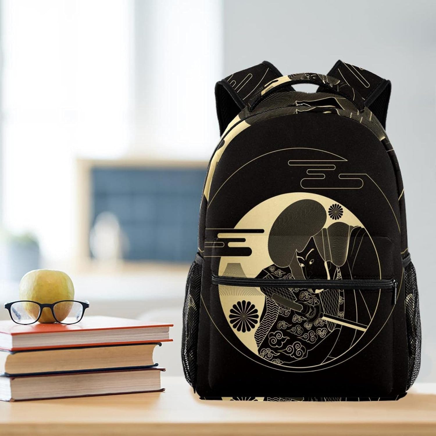 Japanese Traditional Samurai Art Backpack Students Shoulder Bags Travel Bag College School Tote Backpacks image number 1