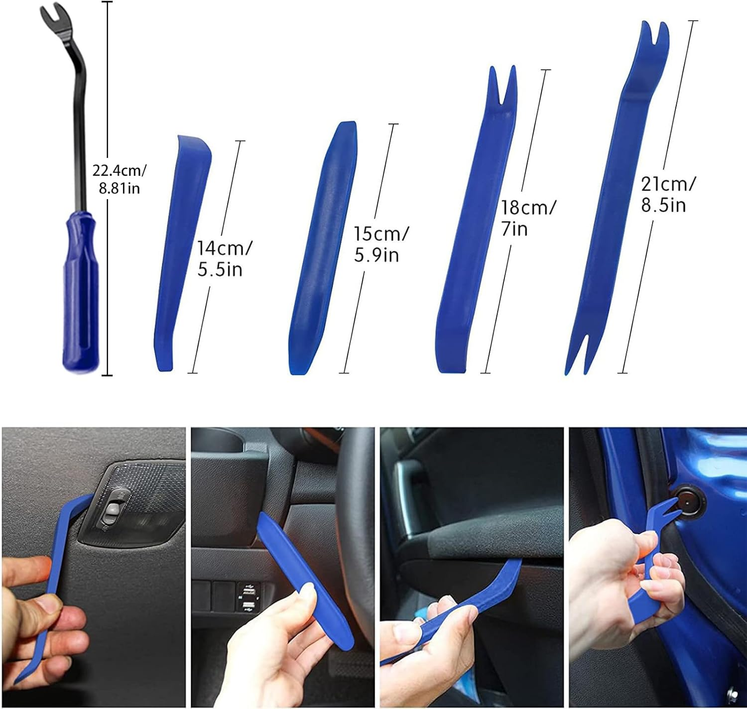 Yxvyxymyxxg Automotive Trim Removal Tool Kit, 5-Pack No-Scratch Plastic Pry Tools - for Car Door Panel/Dashboard/Interior Trim & Fastener Clip Removal image number 2