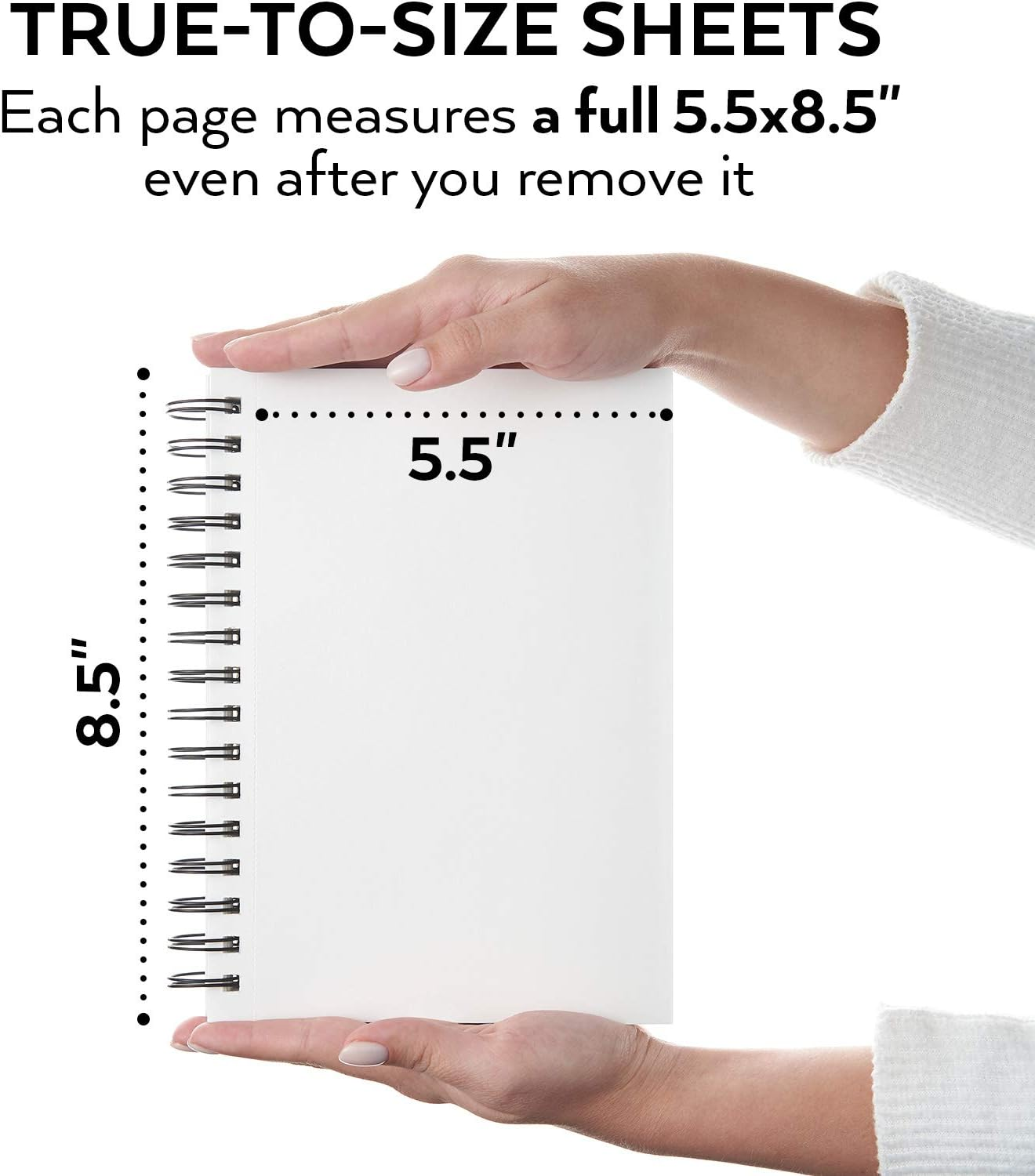 ARTEZA 5.5X8.5 Sketch Book, Pack of 3, 300 Sheets (68 Lb/100Gsm), Spiral Bound Art Supplies Pad, 100 Sheets Each, Durable Acid Free Drawing Paper, Ideal for Kids & Adults, Bright White image number 1