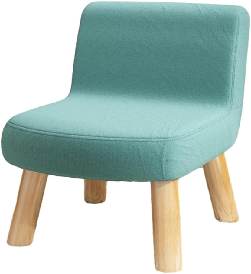 AIMALL Small round Stool, Solid Wood Fabric Shoe Changing Stool for Living Room, Creative Low Bench, Cyber Popular Coffee Table, Lazy Sofa Stool, Available in 6 Colours