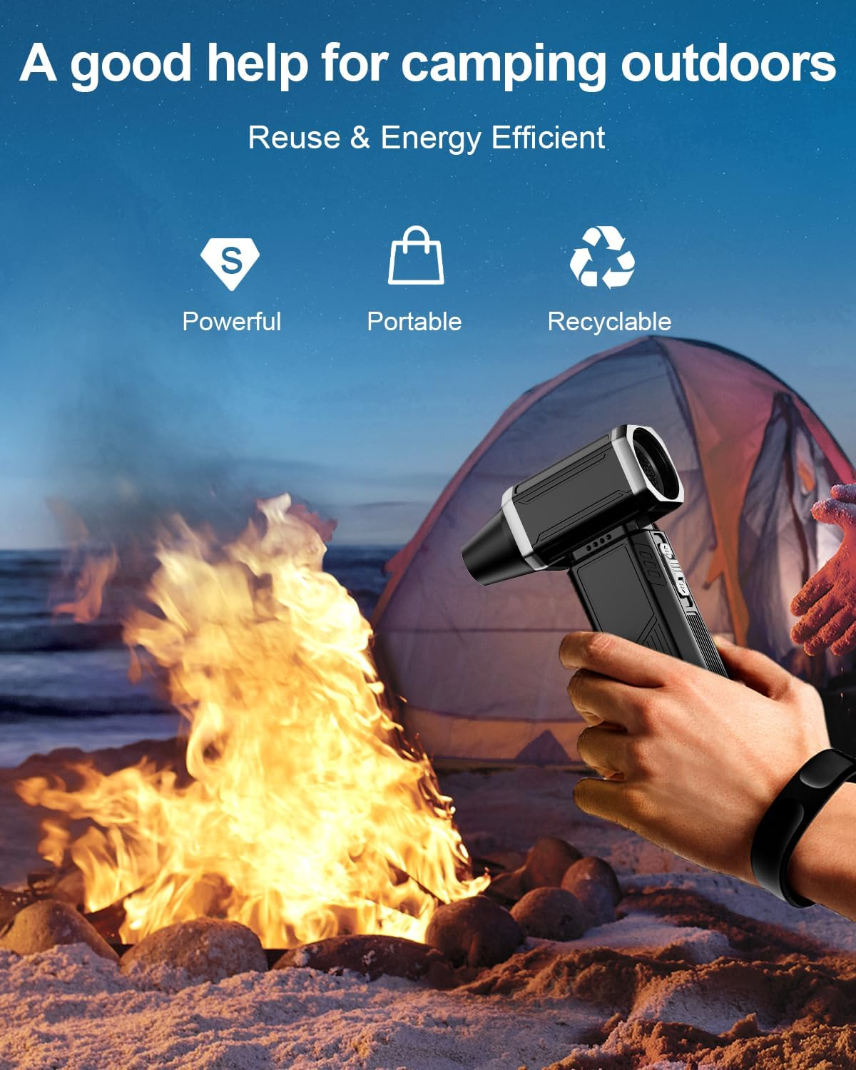 Compressed Air Duster, Super Power Adjustable Speed Cordless Air Duster Turbo Mini Blower with Rechargeable for PC Cleaning Kit Keyboard Cleaner Dust Blower for Computer House Outdoor and Car image number 6