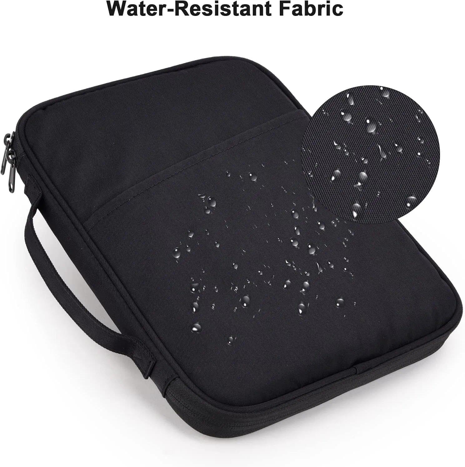 9-11 Inch Organizer Carrying Case, Padded Protective Travel Sleeve Compatible with Ipad Pro 11,10,Air, Galaxy Tab, Black -Unron image number 1