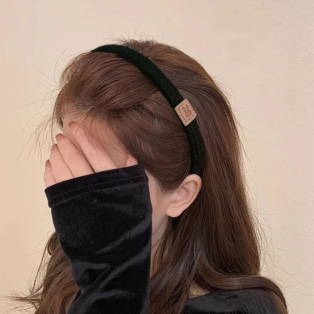 4 PCS Rabbit Braided Headband, Cloth Fabric Braid Headband, Fashion Elastic Wide Hair Band Vintage Hair Hoop Hair Accessories for Women Girls