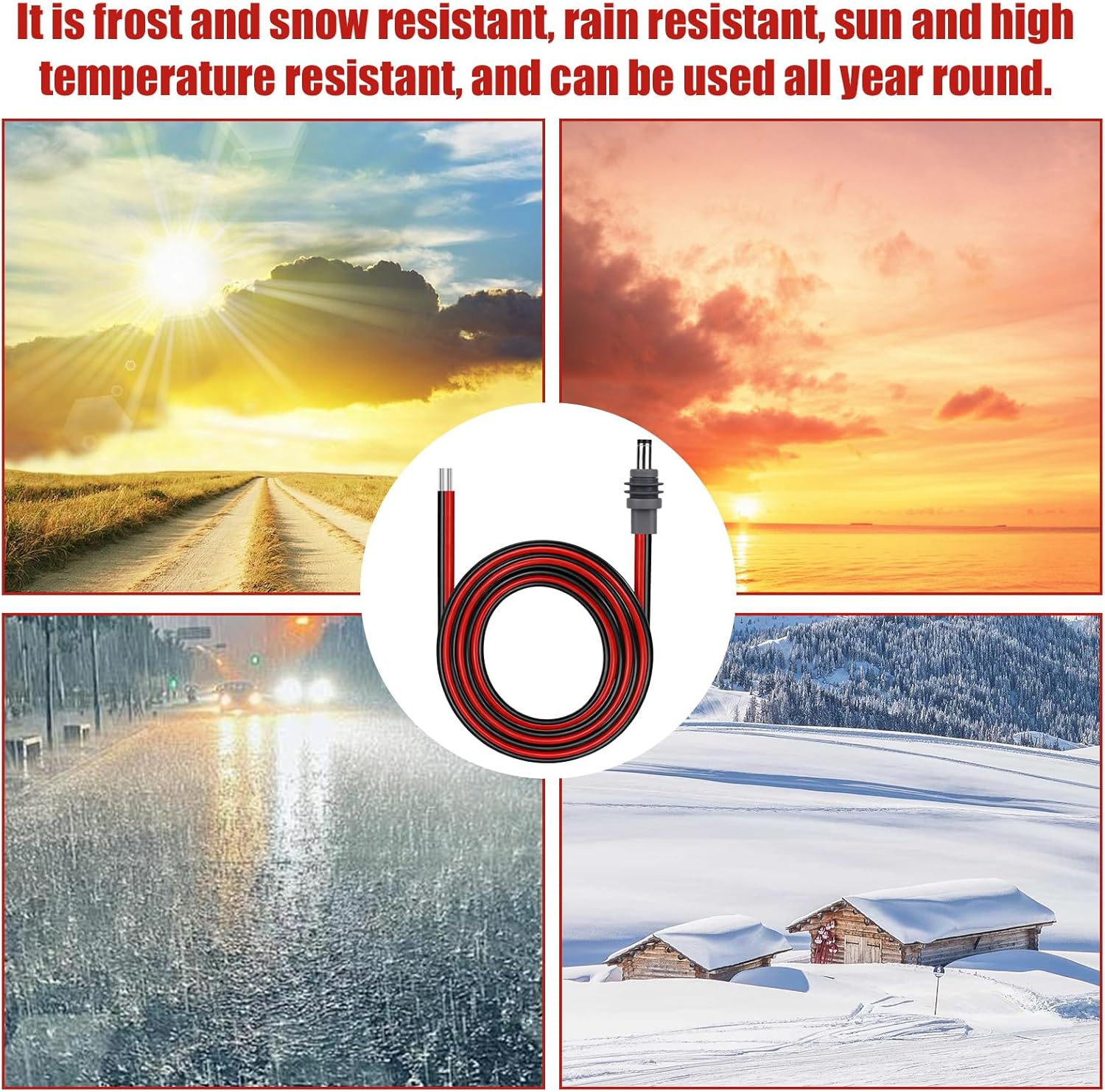 DC5521 DC Power Cable for Starlink Mini, 14AWG 5.5X2.1Mm Male Plug to Bare Wire Pigtails 3.28Ft Extension Cord for Starlink Mini Accessories DIY Replacement image number 5