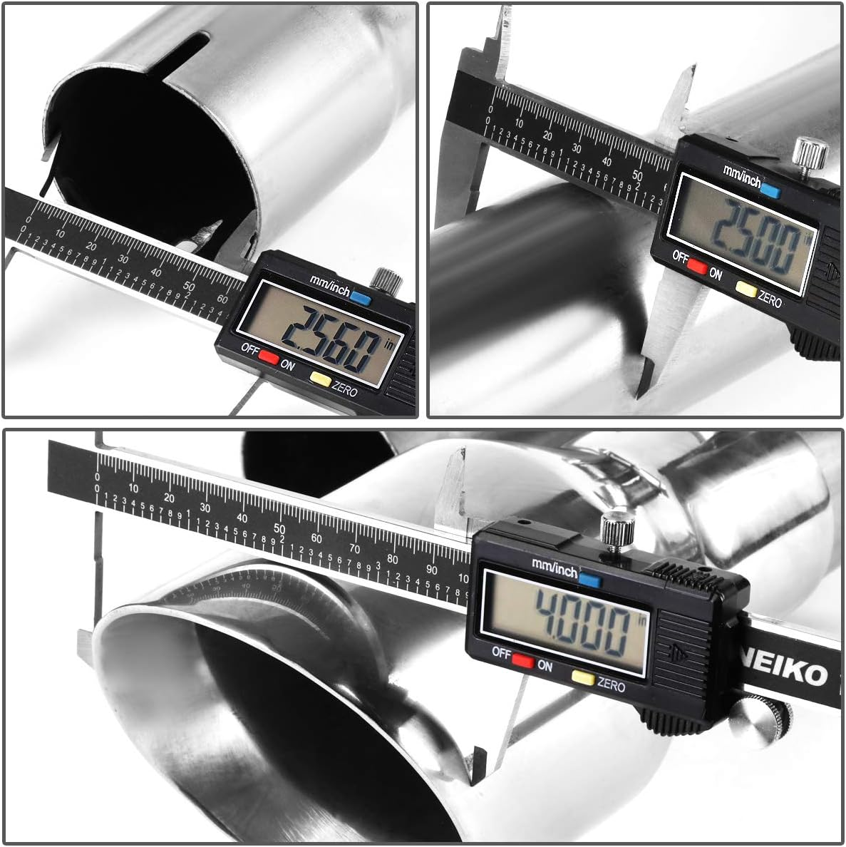 DNA MOTORING Metallic CBE-MU-FM18-50L Axle-Back Catback Exhaust Kit+4 Inches Muffler Stainless Steel Tip Fit 18-20 Mustang 5.0L image number 3